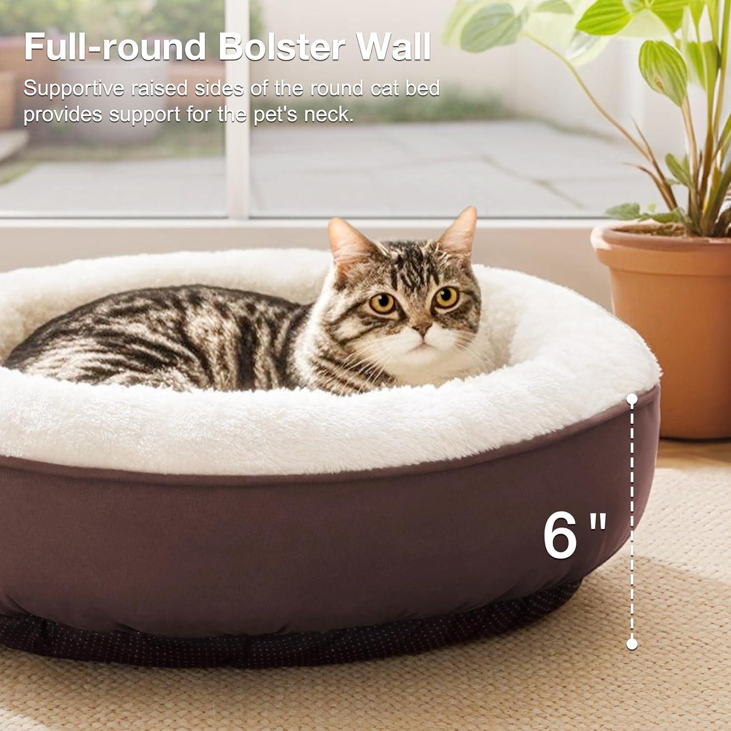 Archie & Oscar™ Round Donut Cat And Dog Cushion Bed, 20In Pet Bed For Cats Or Small Dogs, Anti-Slip & Water-Resistant Bottom, Super Soft Durable Fabric Pet Beds, Washable Luxury Cat & Dog Bed