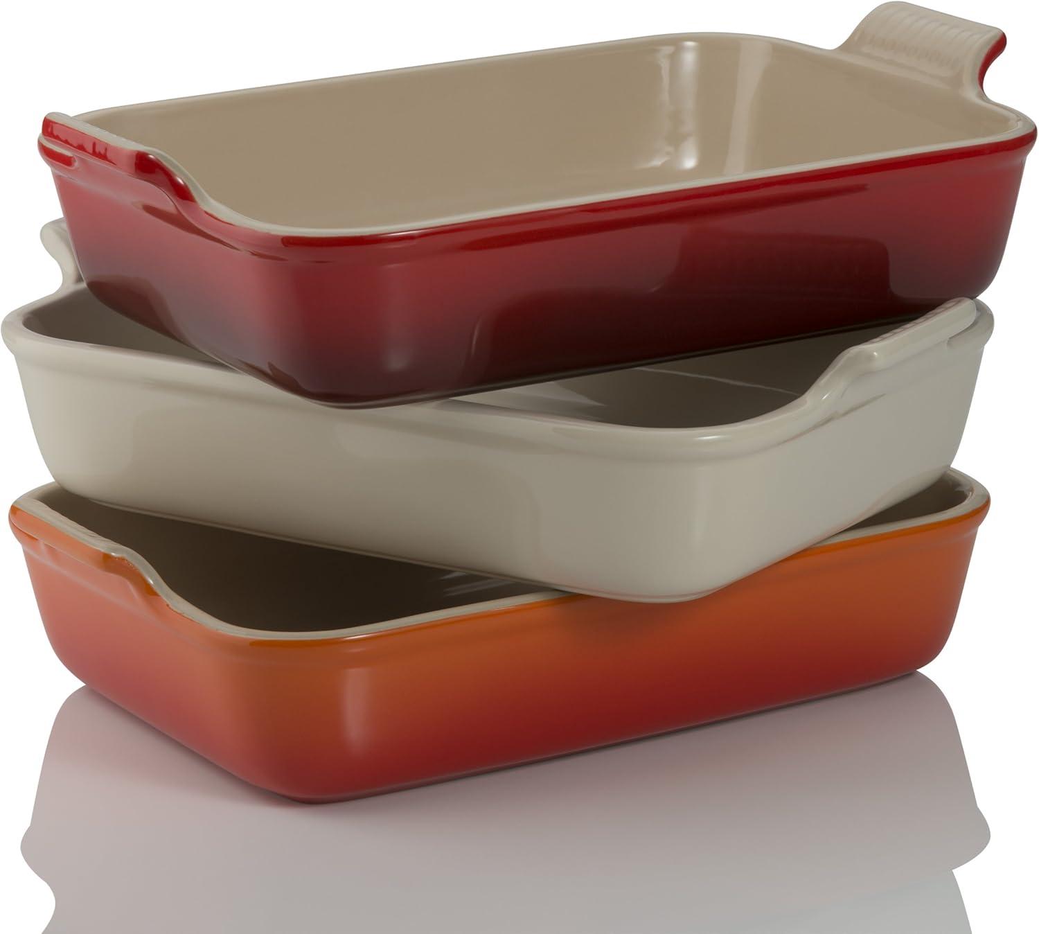 Cerise Red Stoneware Rectangular Baking Dish, 2.5 qt