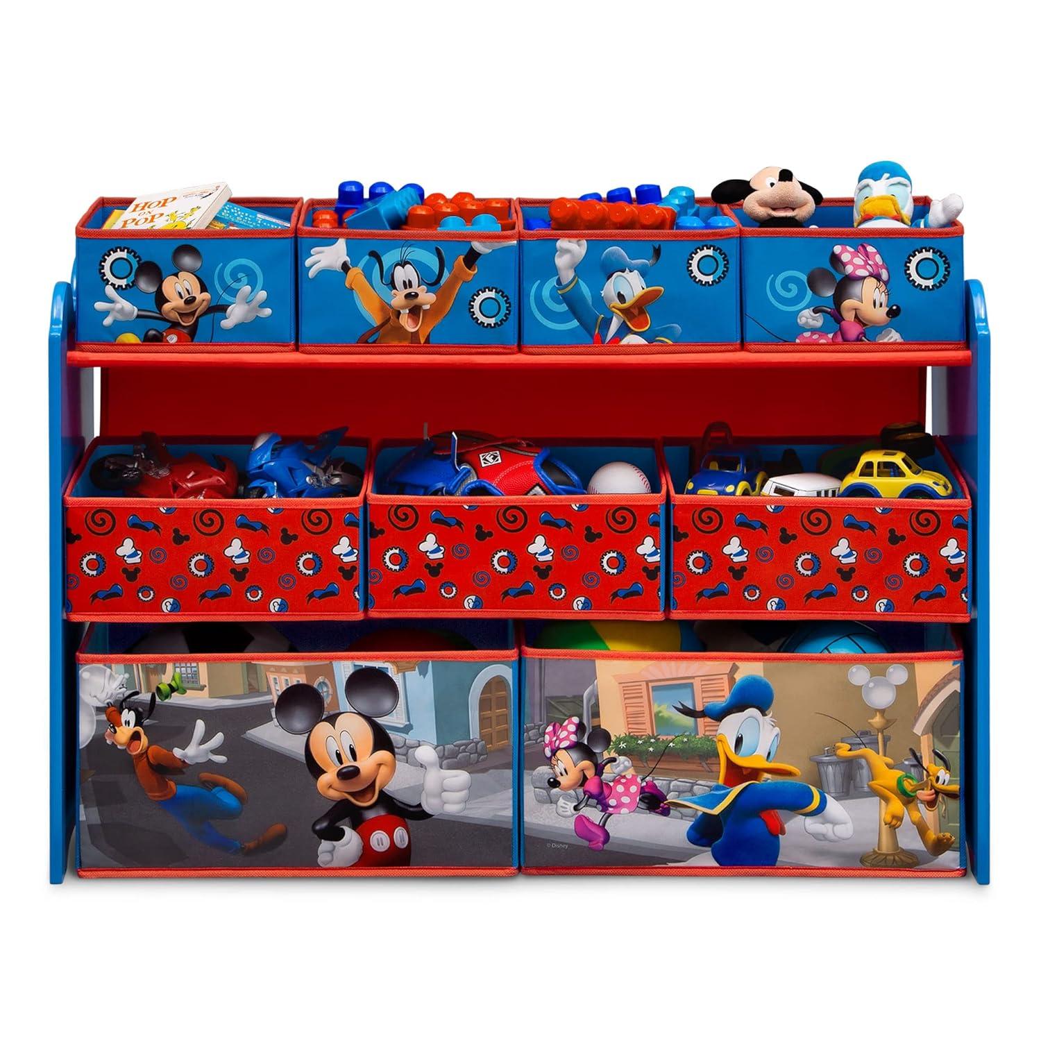Delta Children Deluxe 9 Bin Design and Store Toy Organizer - Mickey Mouse