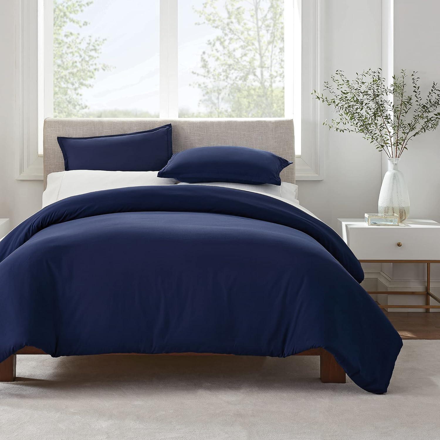 Serta Simply Clean Antimicrobial 3 Piece Duvet Cover Set