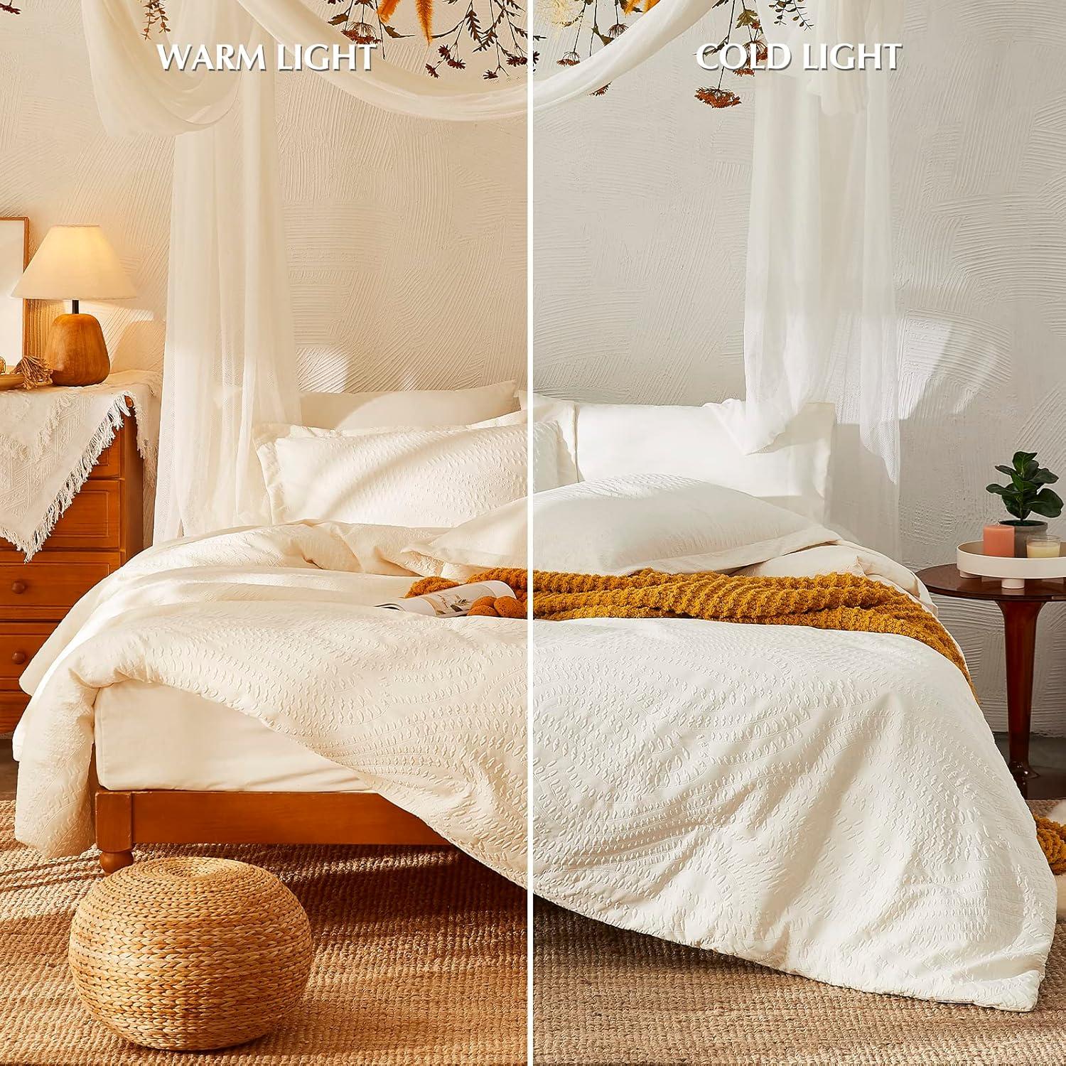 Geniospin Twin Comforter Set - 5 Pieces Burnt Orange Bedding Set, Botanical Textured Fall Comforter Set, All Season Lightweight Bed in a Bag with Comforter, Sheets, Pillowcases & Shams