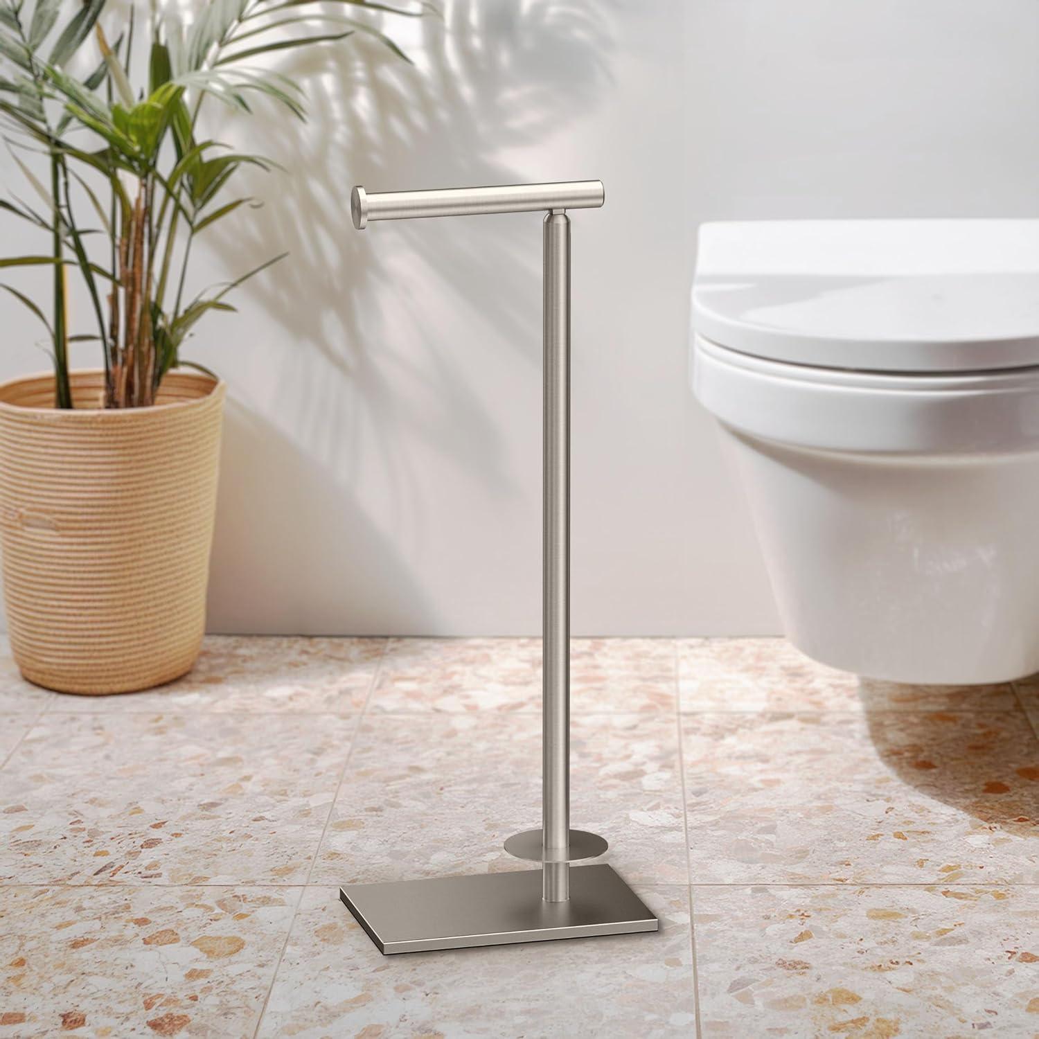 Freestanding Toilet Paper Holder with Storage