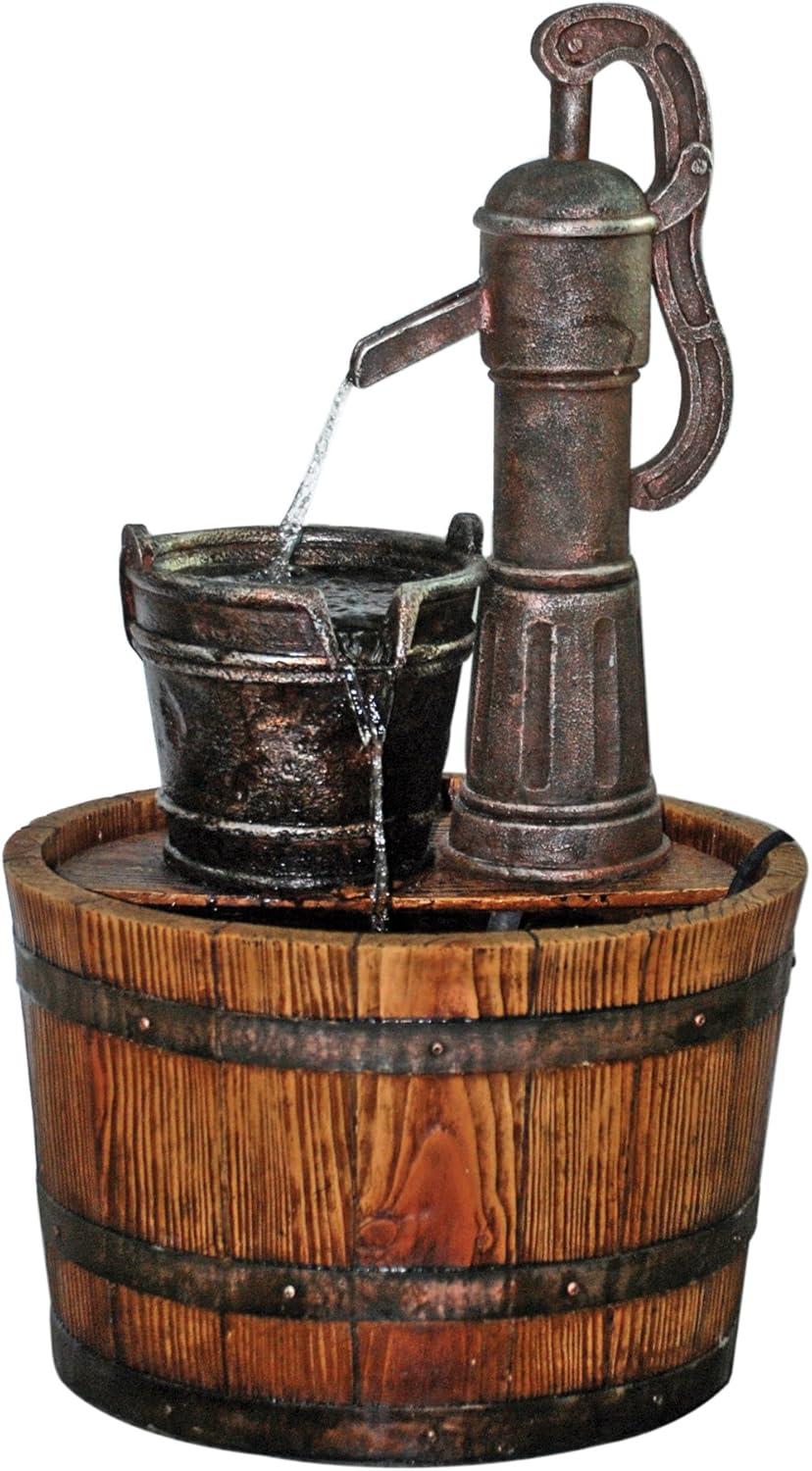 Design Toscano Cistern Well Pump Barrel Garden Fountain - Multicolored