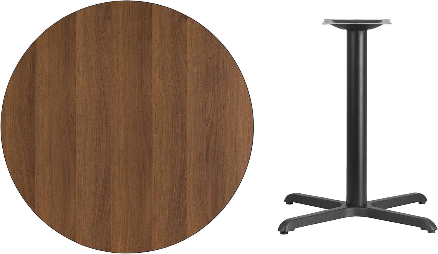 Carrus Round Laminate Dining Table Top with X-Shaped Base