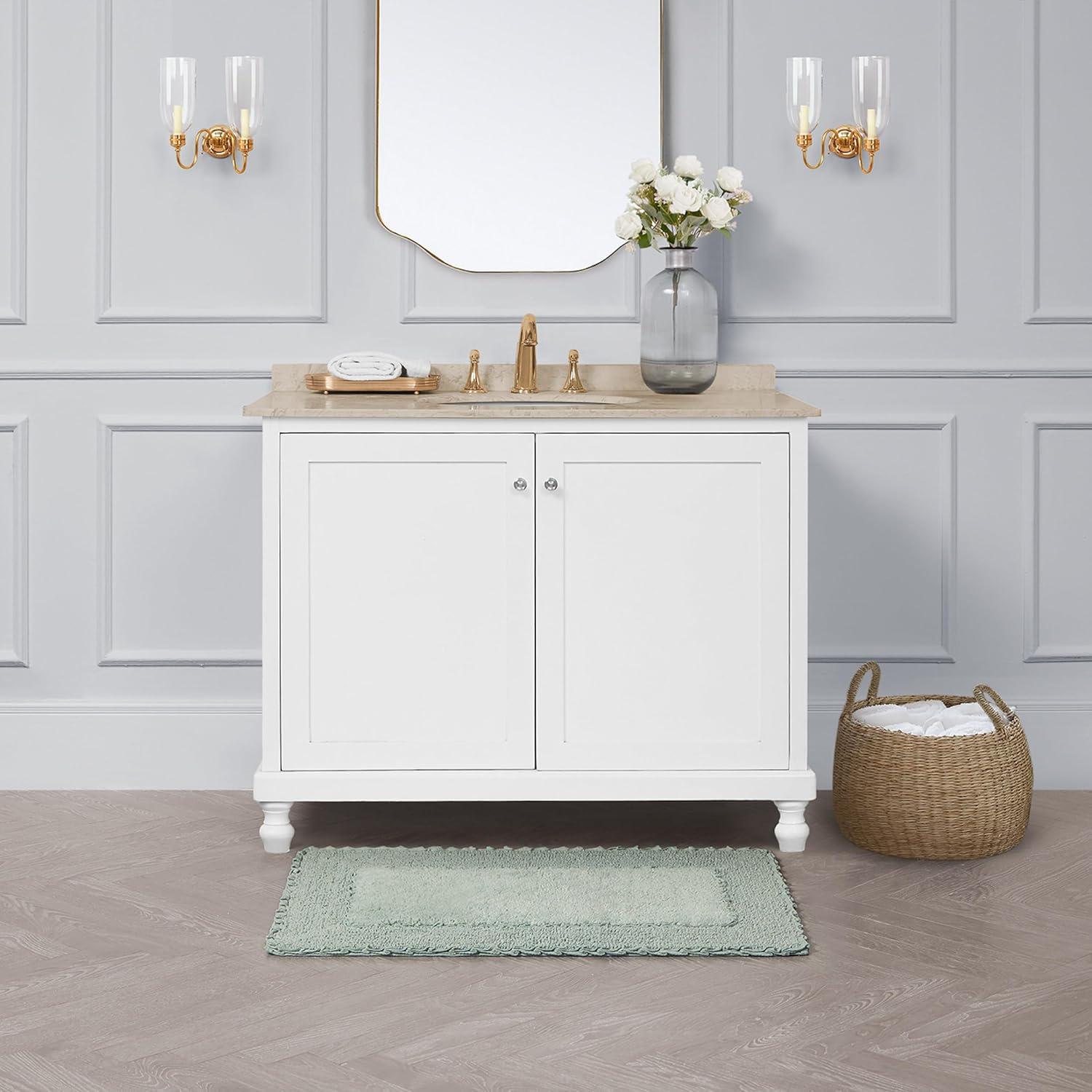Laura Ashley Laura Ashley Ruffle 100% Cotton Bath Rugs