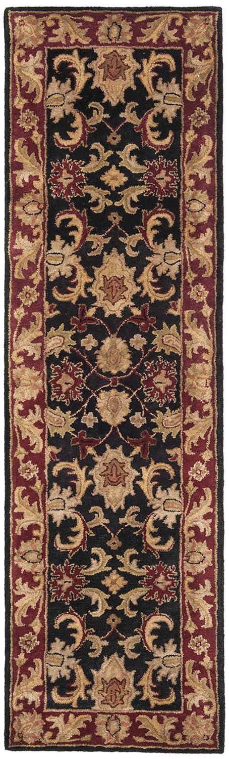 Classic CL244 Hand Tufted Runner Rug - Black/Burgundy - 2'3"x8' - Safavieh.