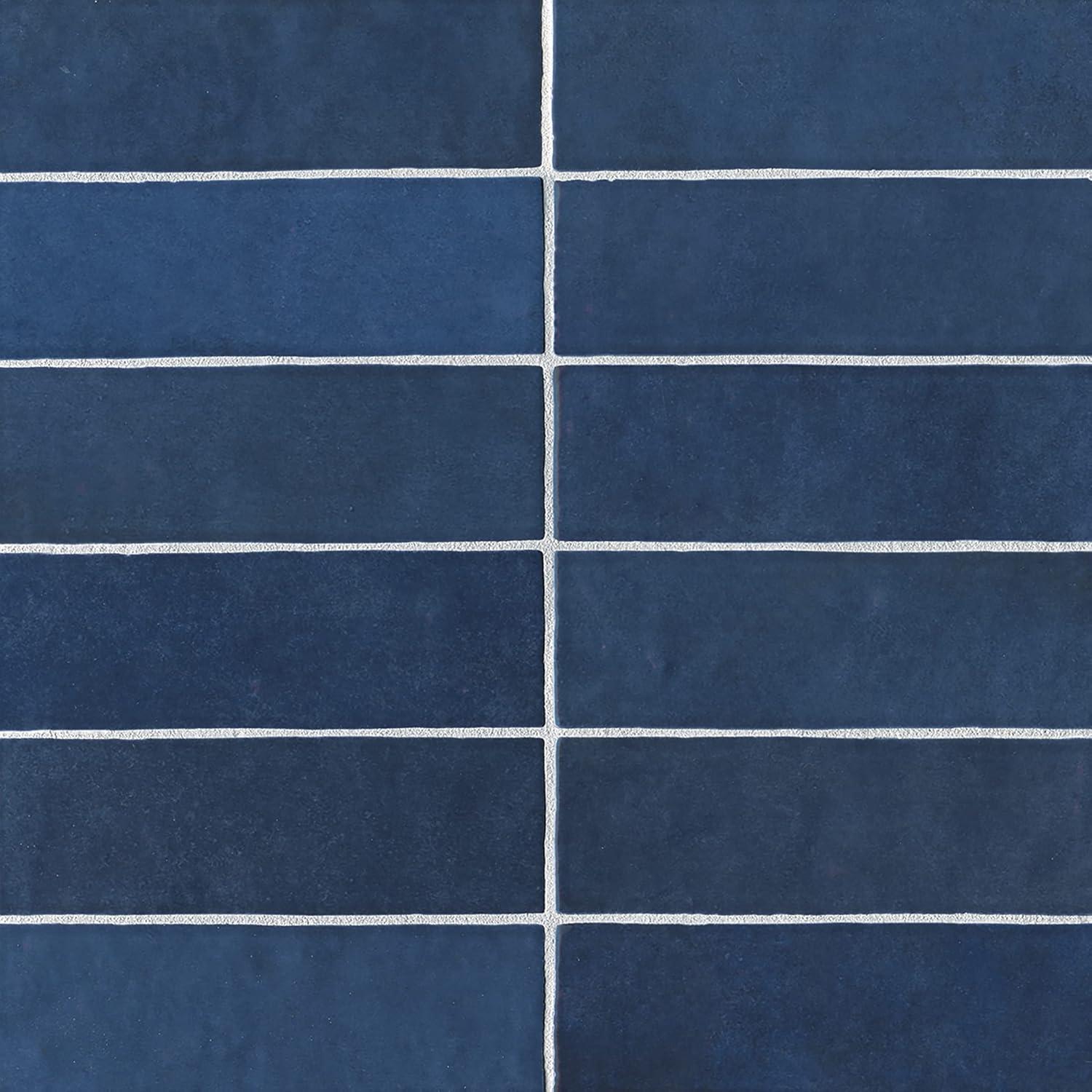 Bedrosians Cloe Gloss Ceramic Tile 2.5" x 8", Blue (76-Pack, 10.64 SF)