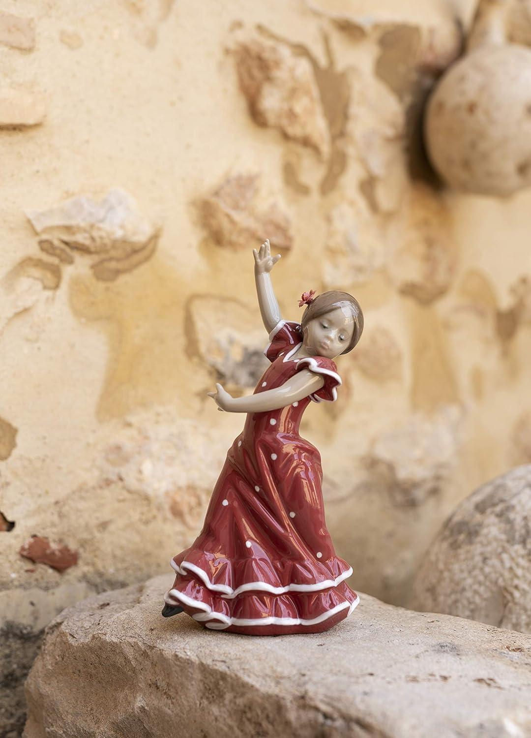 LLADRÓ Ballaorita Figurine with Arms Up! Red Porcelain Flamingo Figure