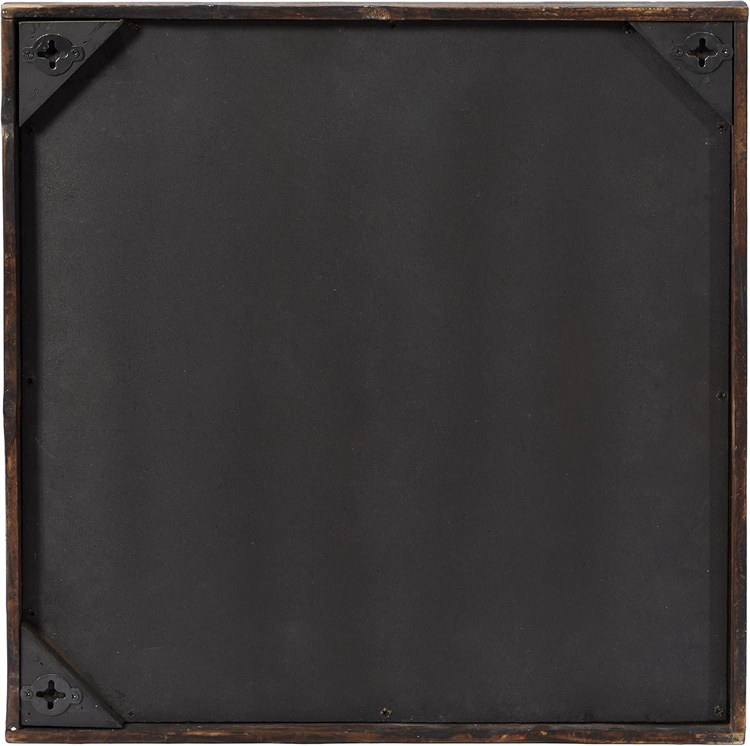 DecMode Farmhouse Distressed Rectangular Wood Wall Décor with Multi Colored Geometric Pattern, 46"W x 23"H