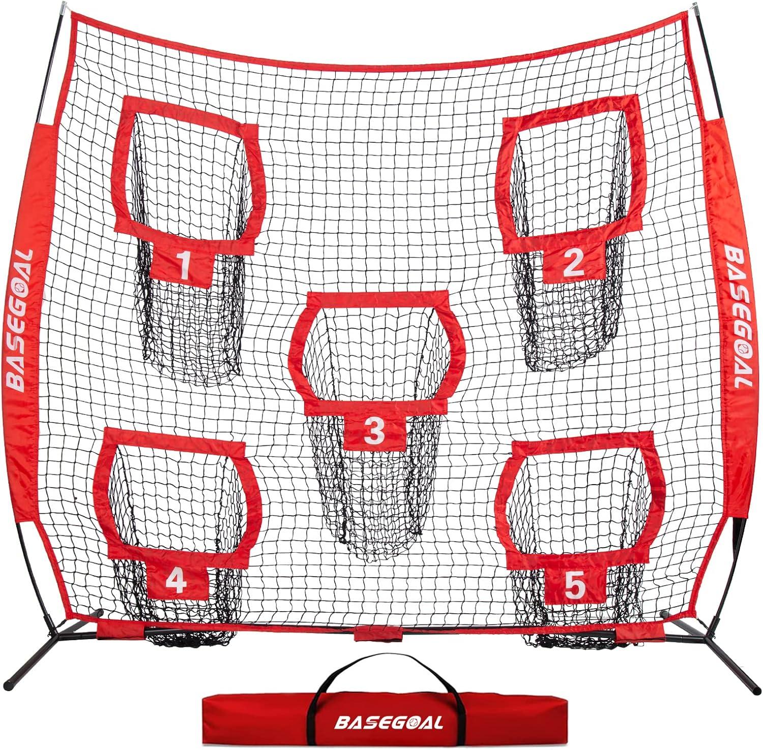 Football Nets for Throwing,Football Target,Quarterback Training Equipment with 5 Target Pockets for Improving Football Accuracy Throwing-8 x 8 ft or 7 x 7 ft Nets