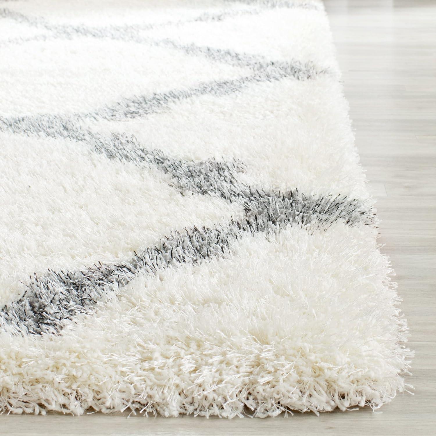 Montreal Shag SGM866 Power Loomed Indoor Accent Rug - Grey/Ivory - 3'x5' - Safavieh.