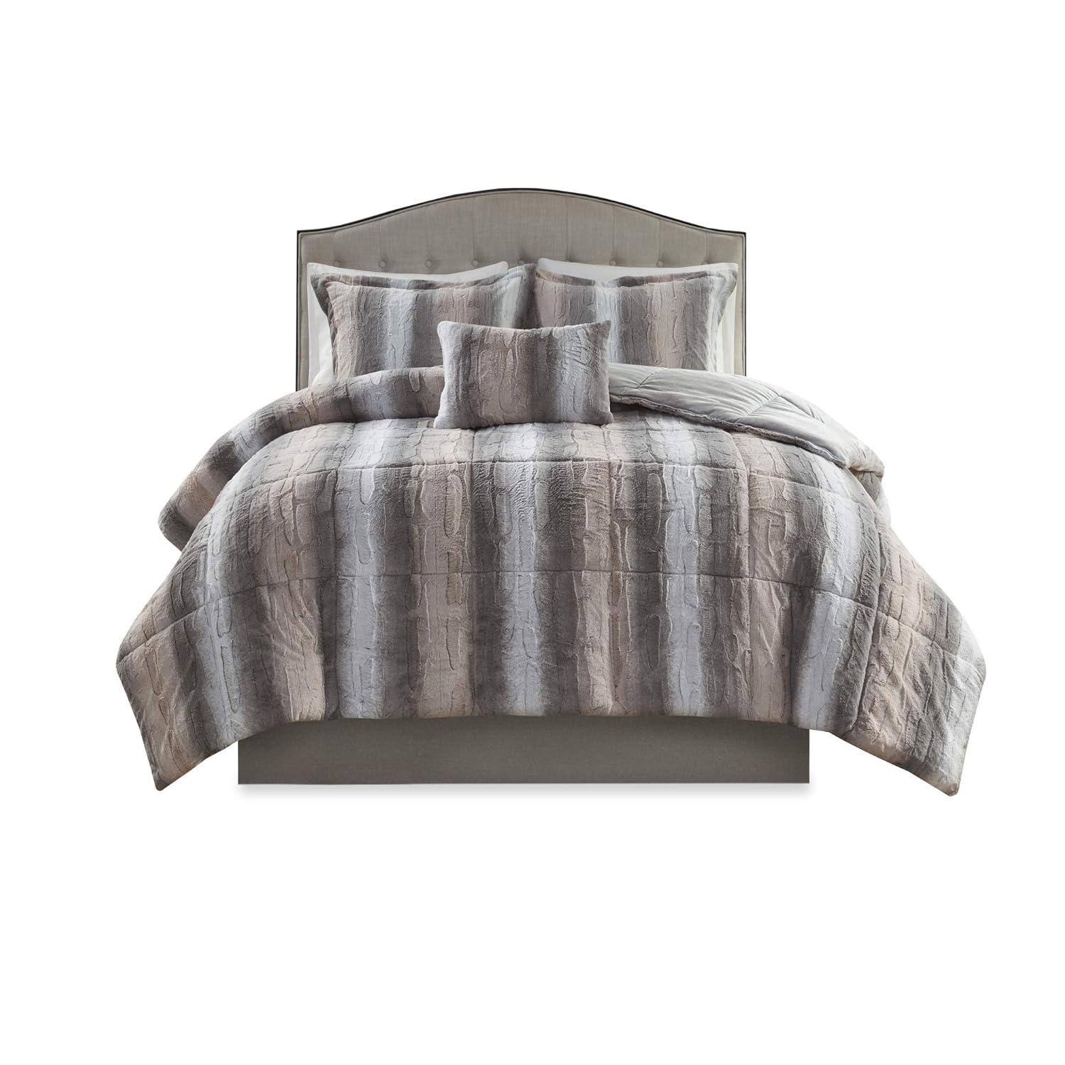 Madison Park Zuri Faux Fur Comforter Set