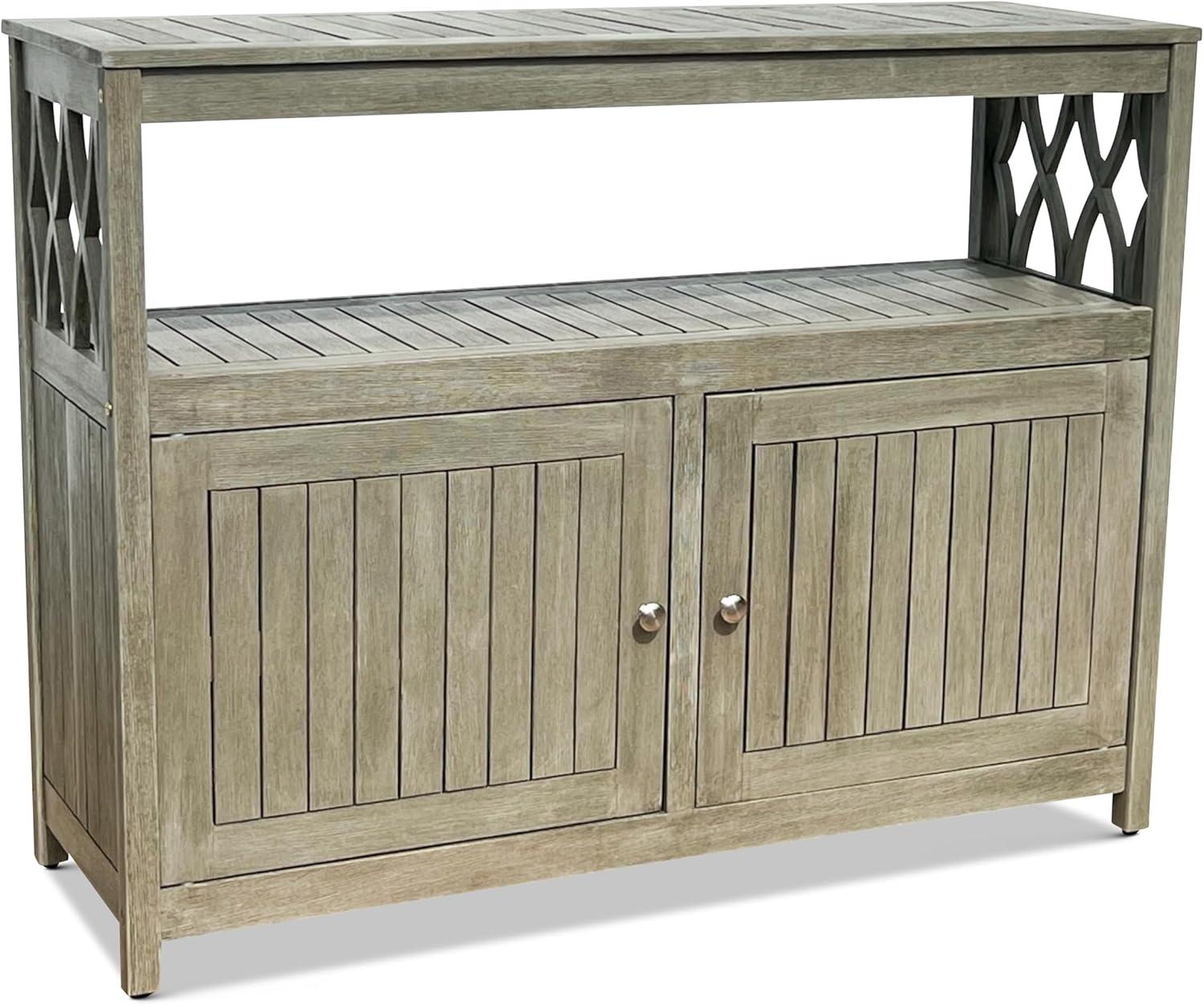 DTY Outdoor Living Longs Peak Eucalyptus Sideboard, Driftwood Gray