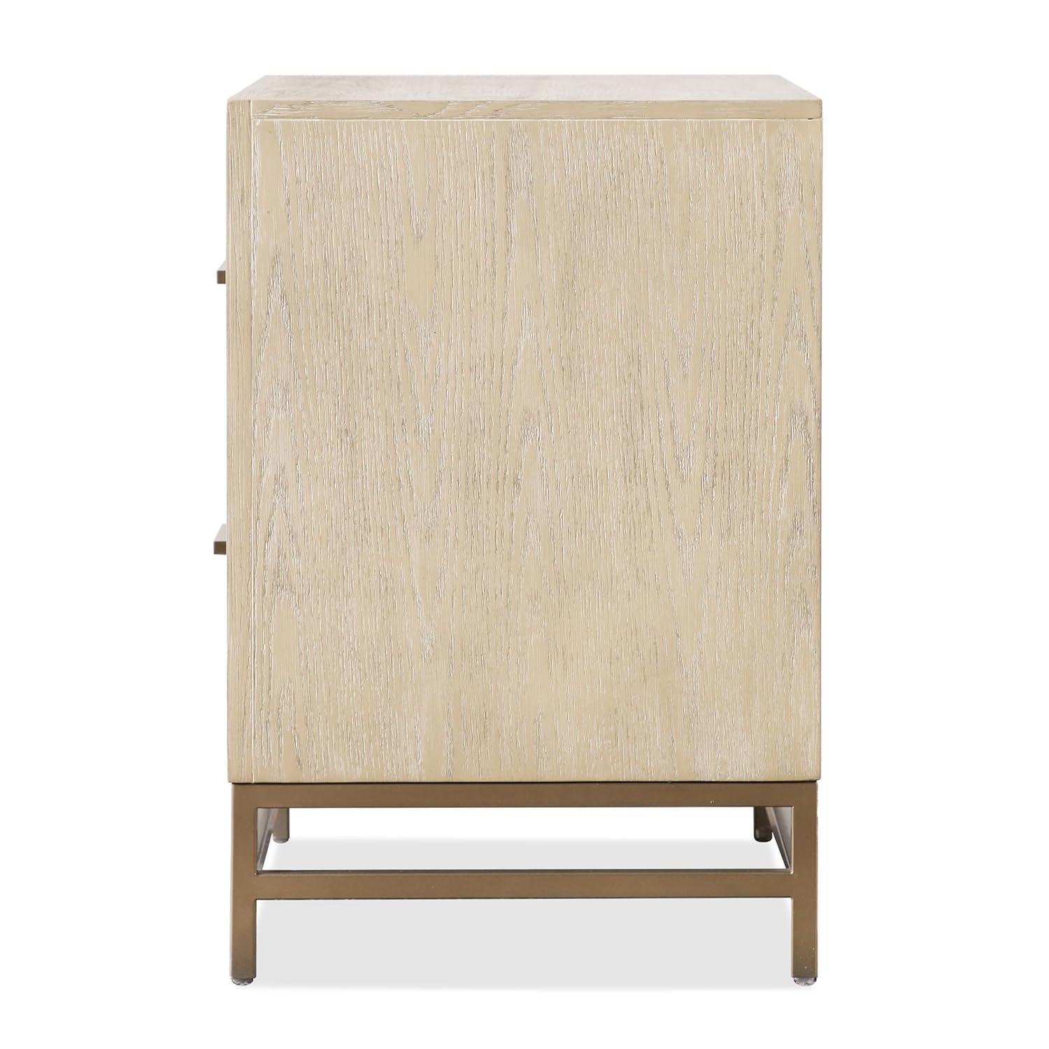 HOMES: Inside + Out 3pc Queen Neovesi Platform Bedroom Set Boho with 2 Nightstands Oak