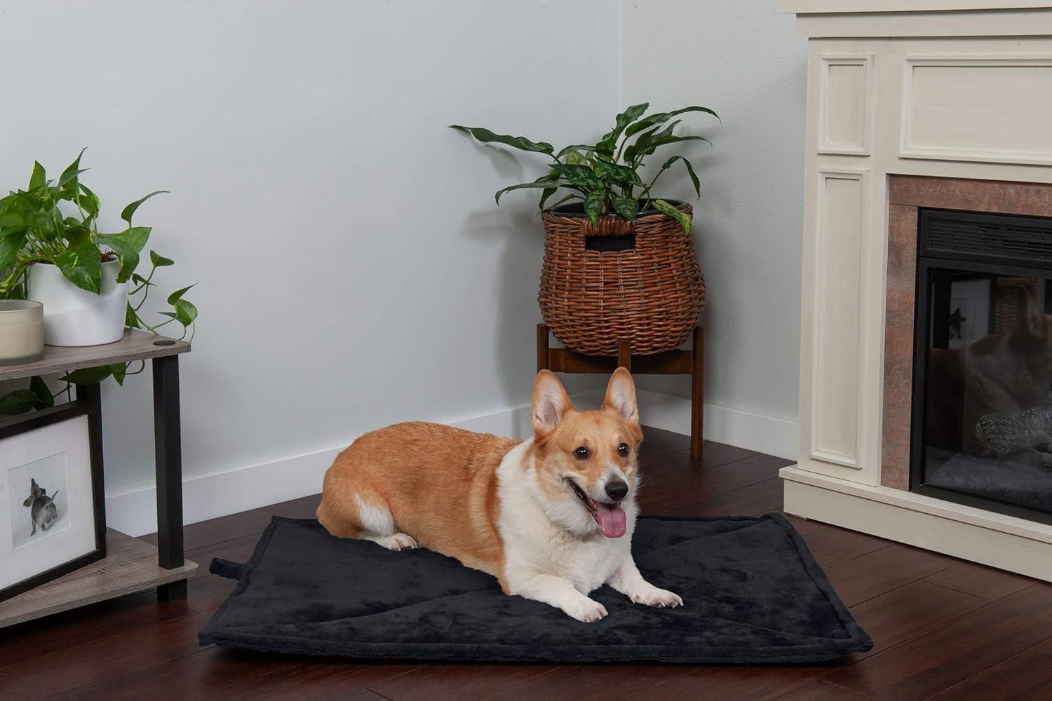 FurHaven Pet Products ThermaNAP™ Faux Fur Self-Warming Pet Bed Mat - Black, Small