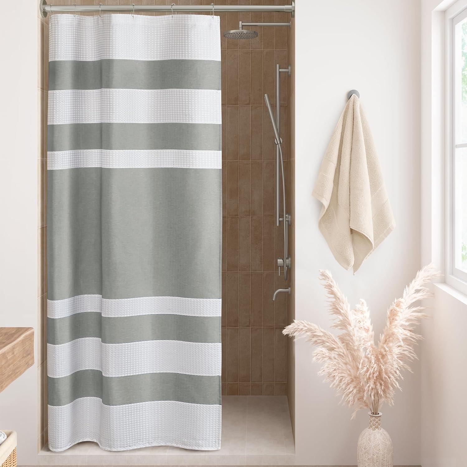 Spa Waffle Shower Curtain with 3M Treatment