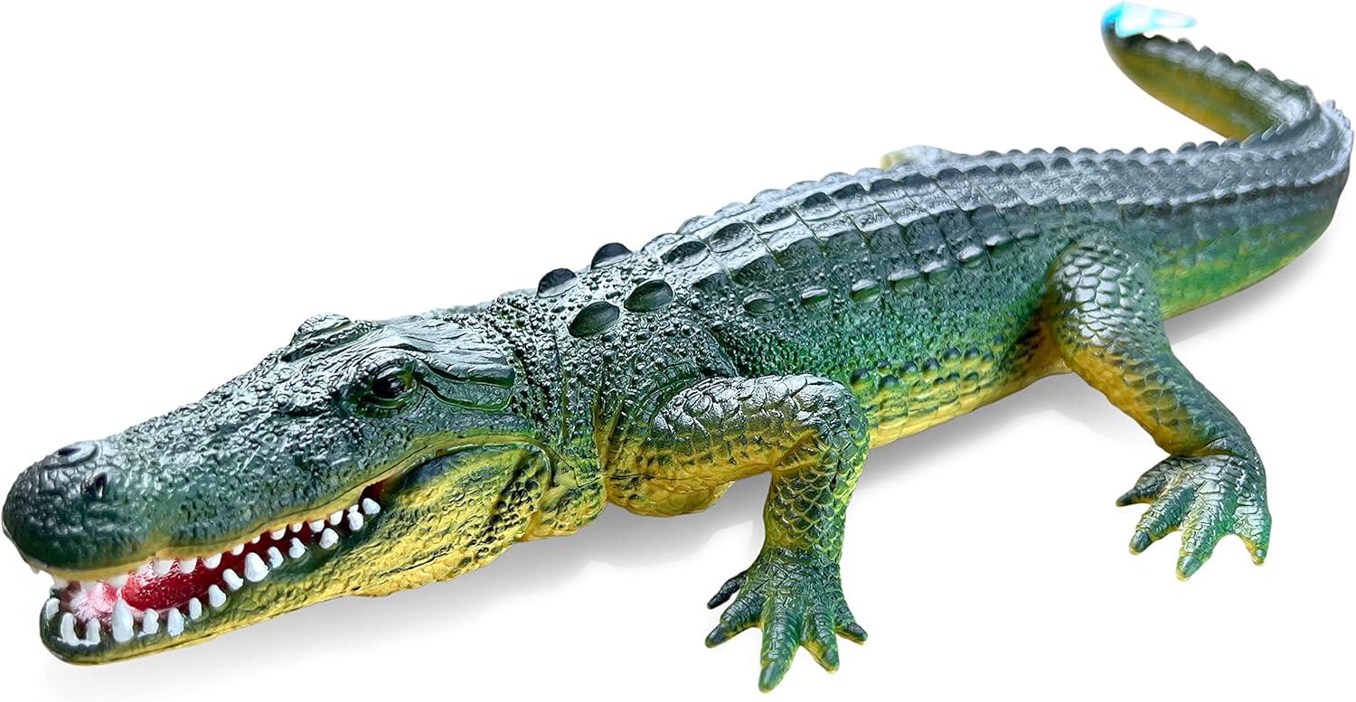 MameJo Alligator Toy | 16 Inch American Alligator Reptile Toys | Hand Painted Realistic Animal Toy Figures for Home Décor Or 3D Shapes for Teaching