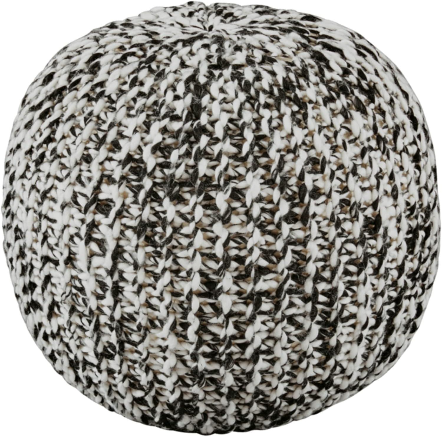 Latricia Pouf Black/White - Signature Design by Ashley: Modern Geometric Upholstered, No Assembly Required