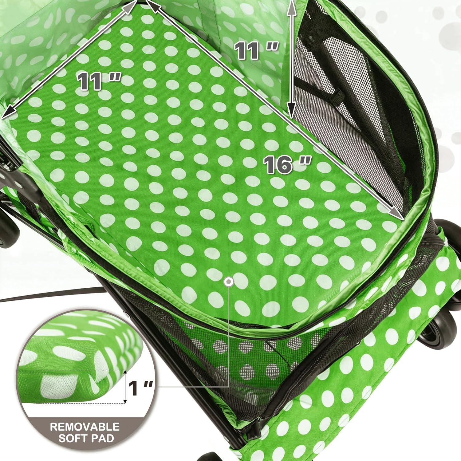 Magshion Pet Stoller Dog Cat Stoller Comfortable Lightweight Stroller With Adjustable Canopy