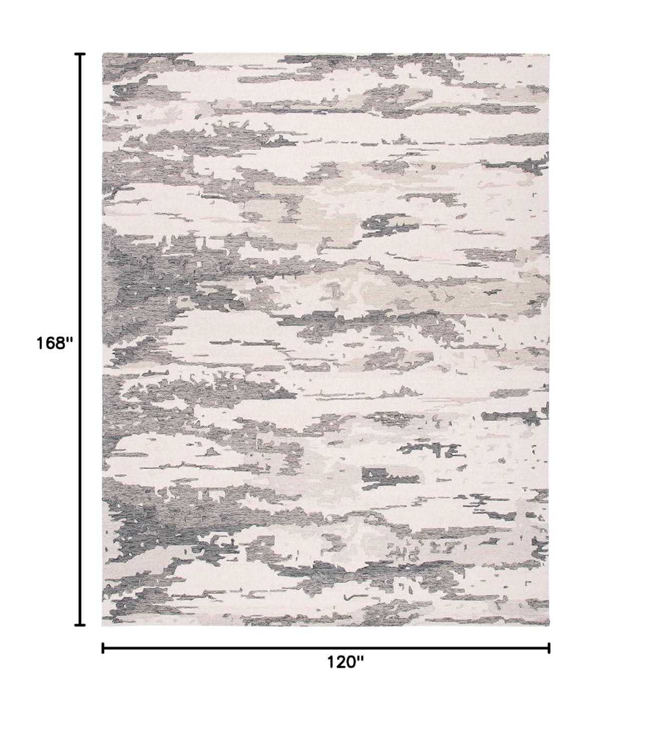 Abstract ABT465 Handmade Indoor Area Rug - Charcoal/Ivory - 10'x14' - Safavieh