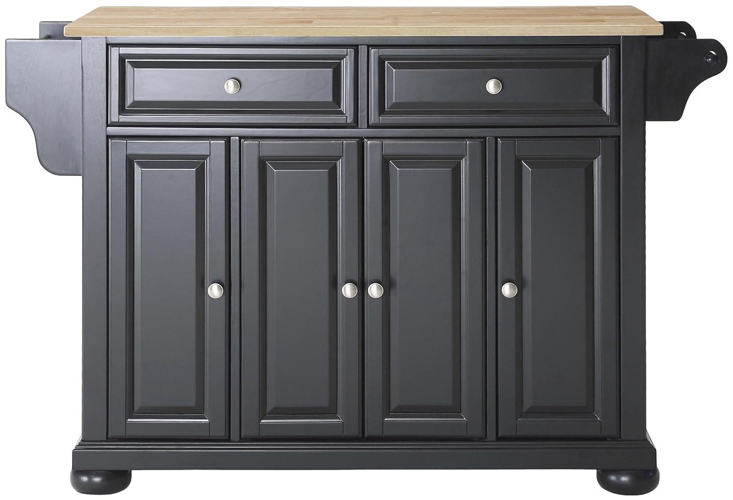 Alexandria Wood Top Full Size Kitchen Island/Cart Mahogany - Crosley: 8 Shelves, 2 Drawers, Adjustable Storage