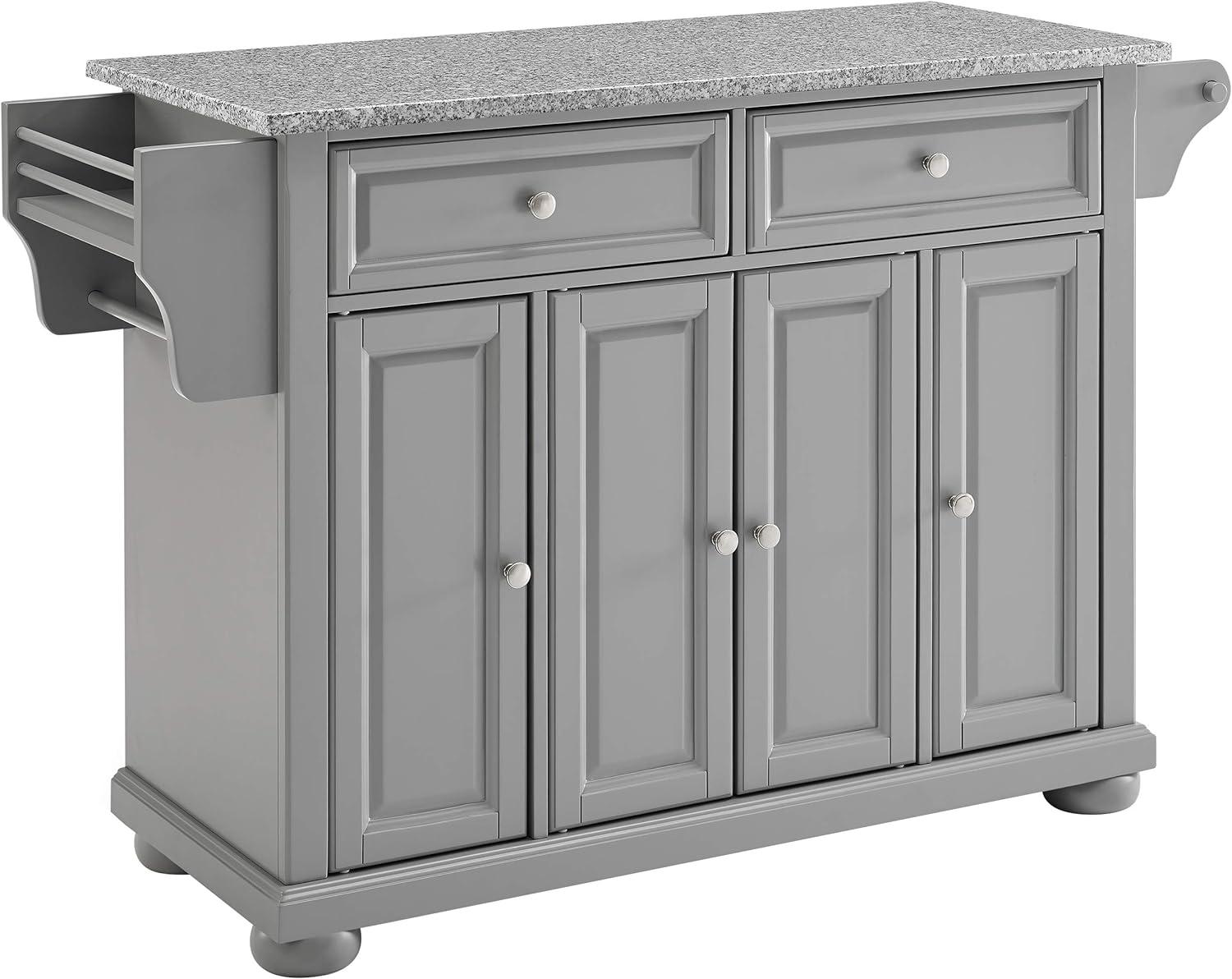 Alexandria Vintage Gray Granite Top Kitchen Island