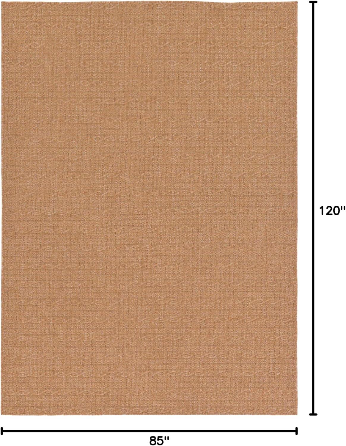 Light Brown Flat Woven Synthetic Outdoor Area Rug 7' x 10'