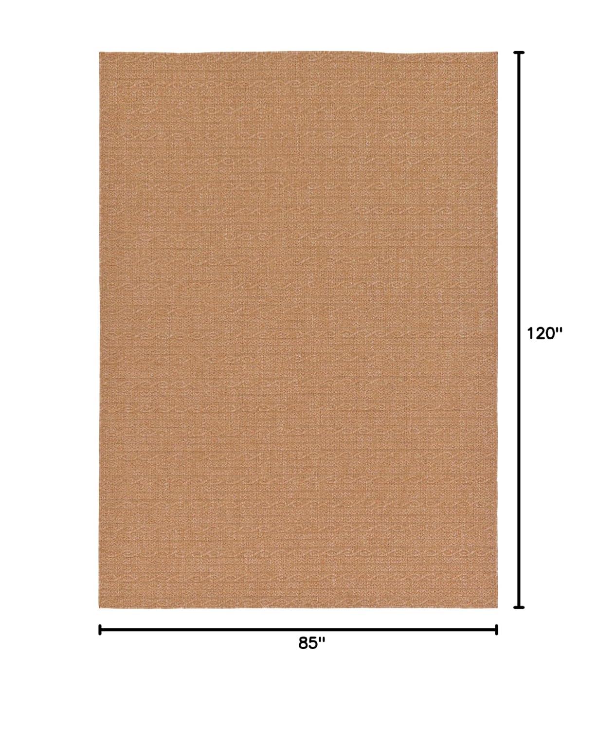 Light Brown Flat Woven Synthetic Outdoor Area Rug 7' x 10'