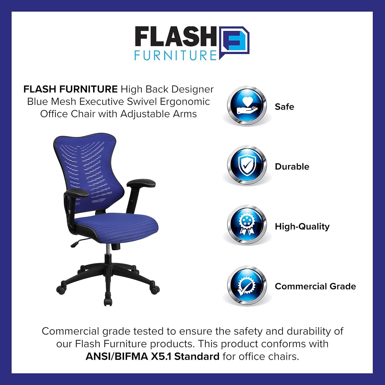 Siwar High-Back Designer Ergonomic Office Chair with Adjustable Armrests by Flash Furniture