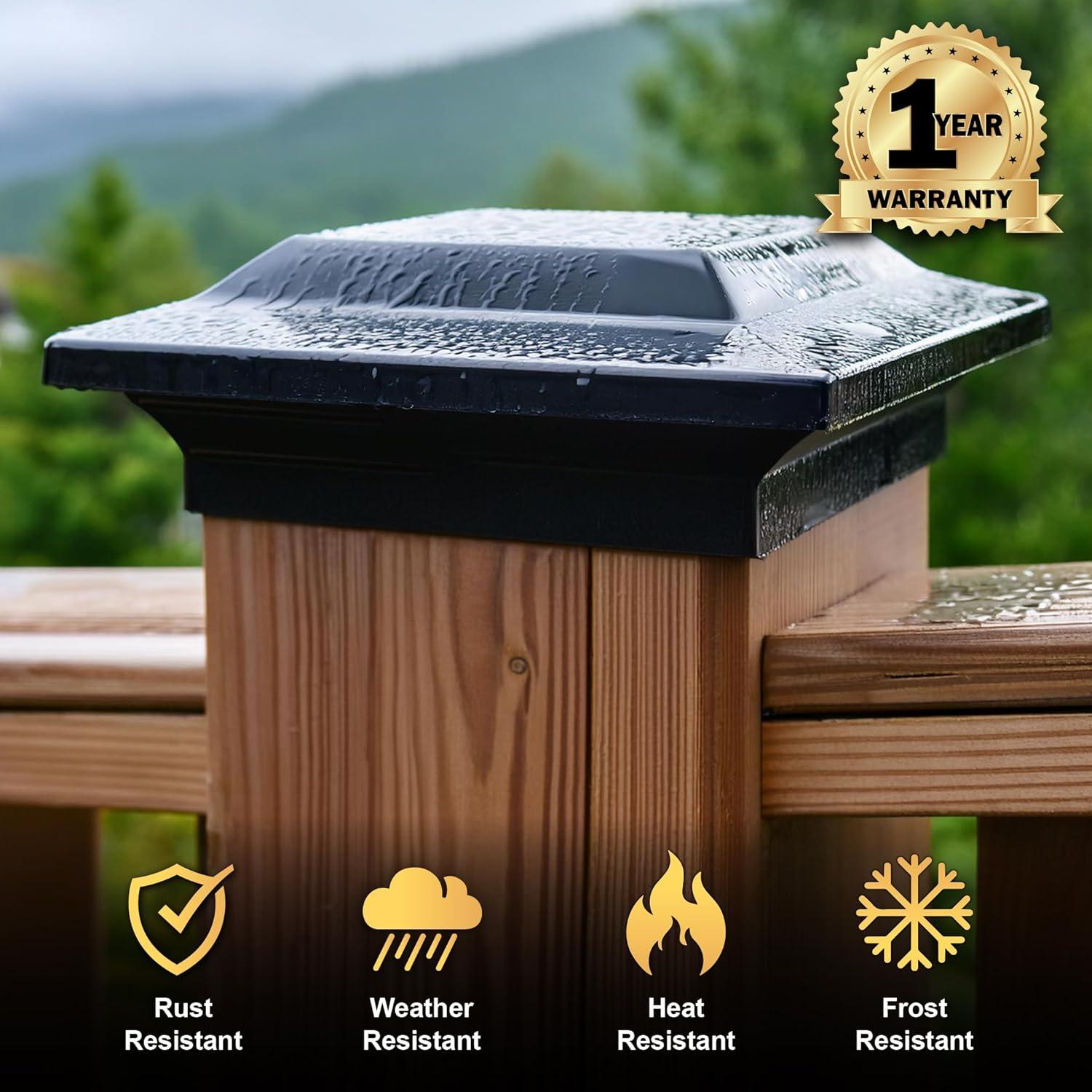 Black Aluminum Outdoor Deck and Fence Post Cap