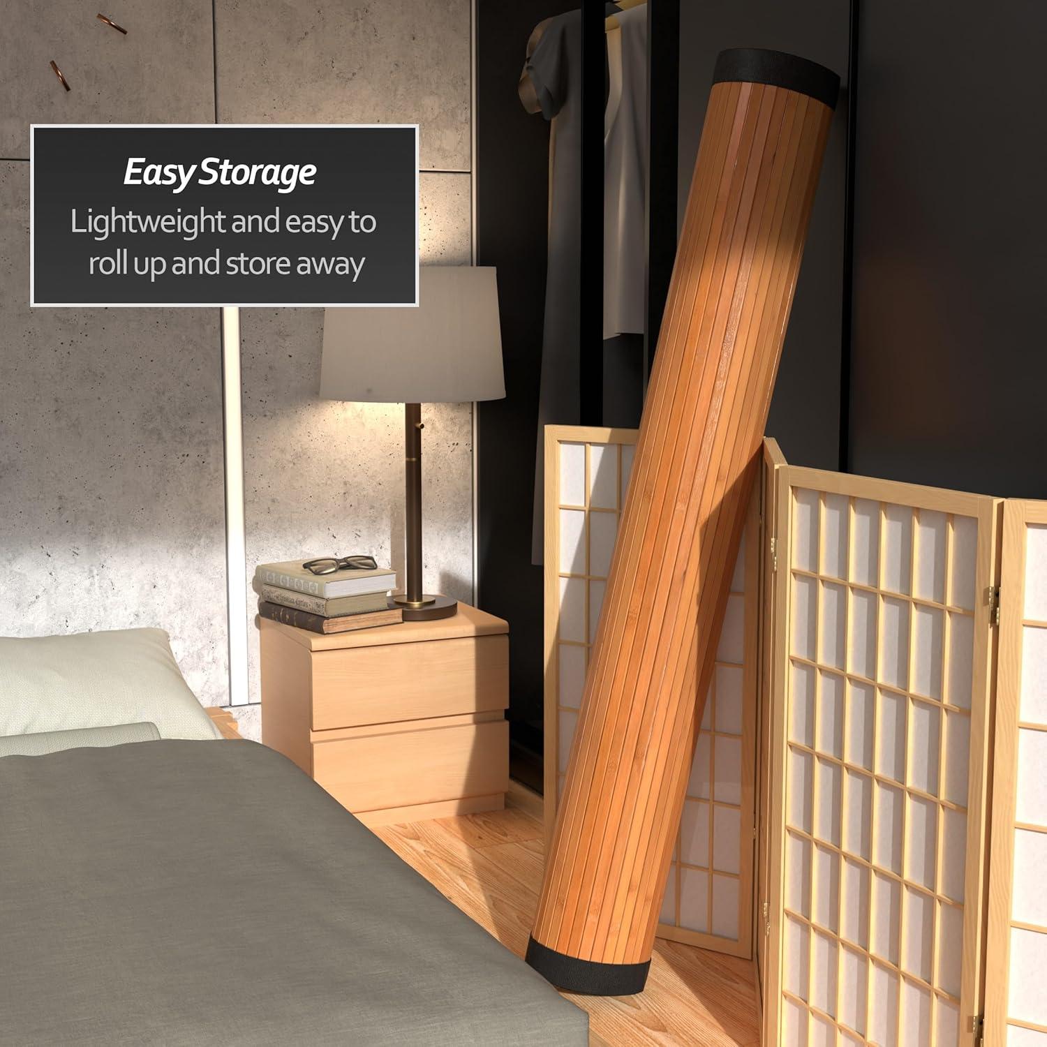 Oriental Furniture Bamboo Rug, Burnt Bamboo, 5x8