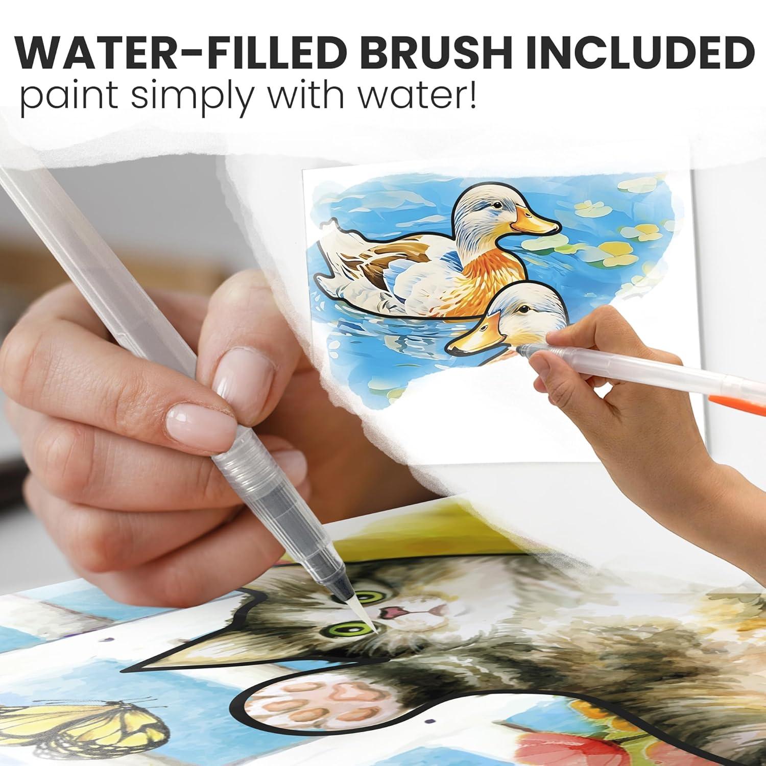 QUOKKA 10PACK Water Painting Dementia Activities for Seniors - Farm Memories - Alzheimers Products for Elderly - Activities for People with Dementia - Crafts for Seniors