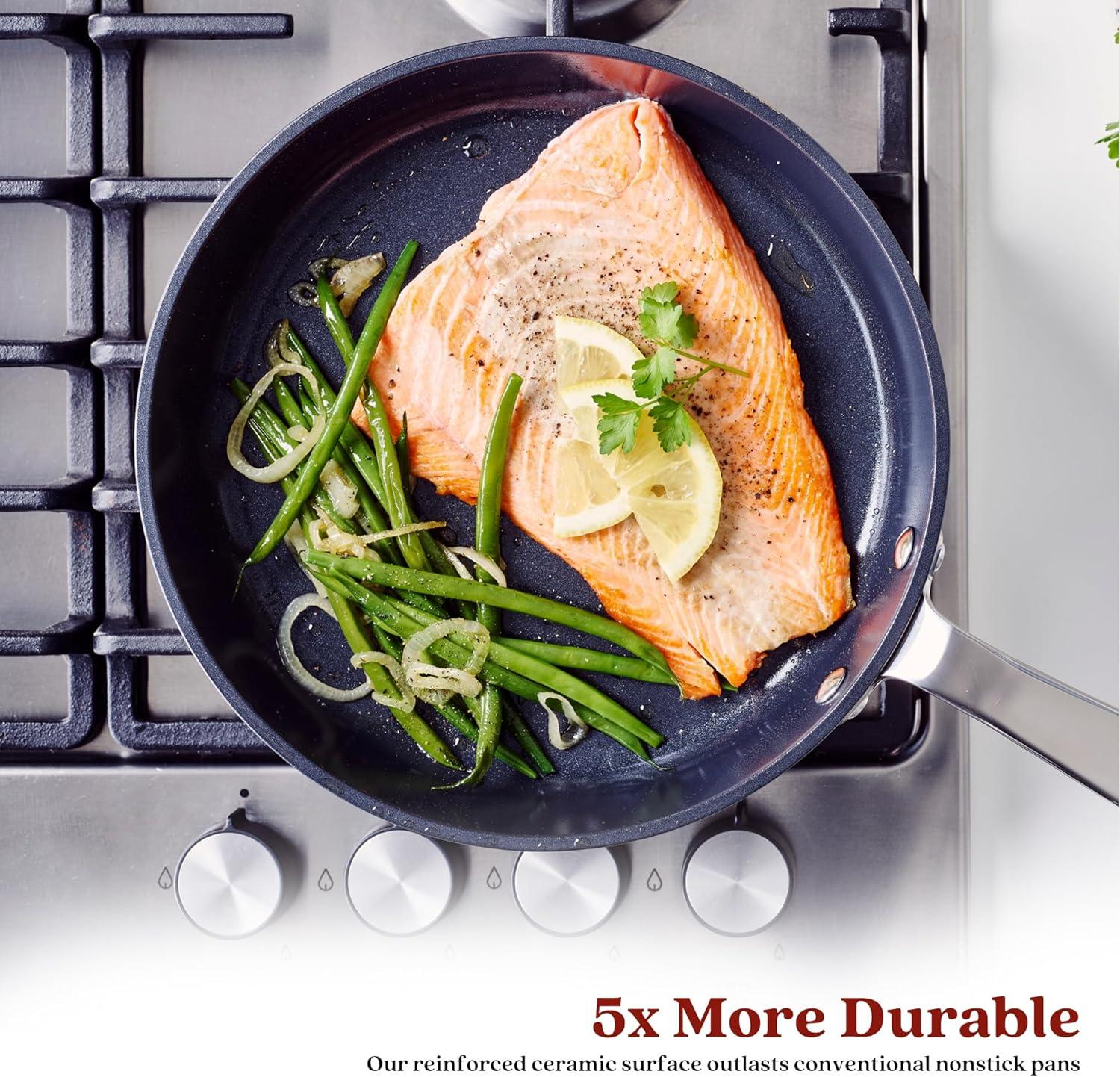 Alva Maestro Ceramic Nonstick Frying Pan Skillet Non Toxic Omelette Pan Kitchen Cookware PFAS, PFOA & PFTE Free, for Cooking Pan Set, Induction Safe, Add to Your Pots and Pans Set Cookware