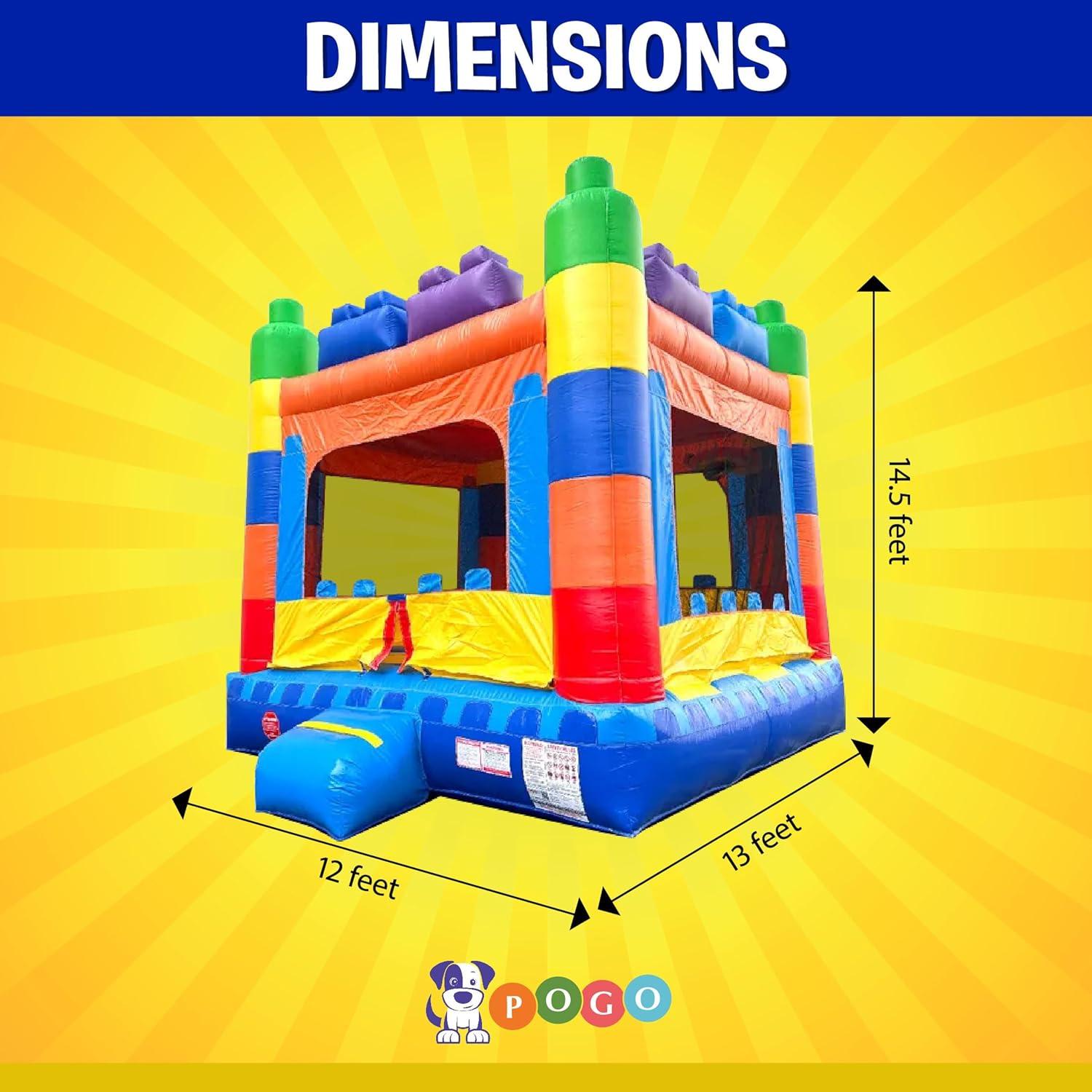 Pogo Bounce House Crossover Kids Inflatable Bounce House, No Blower