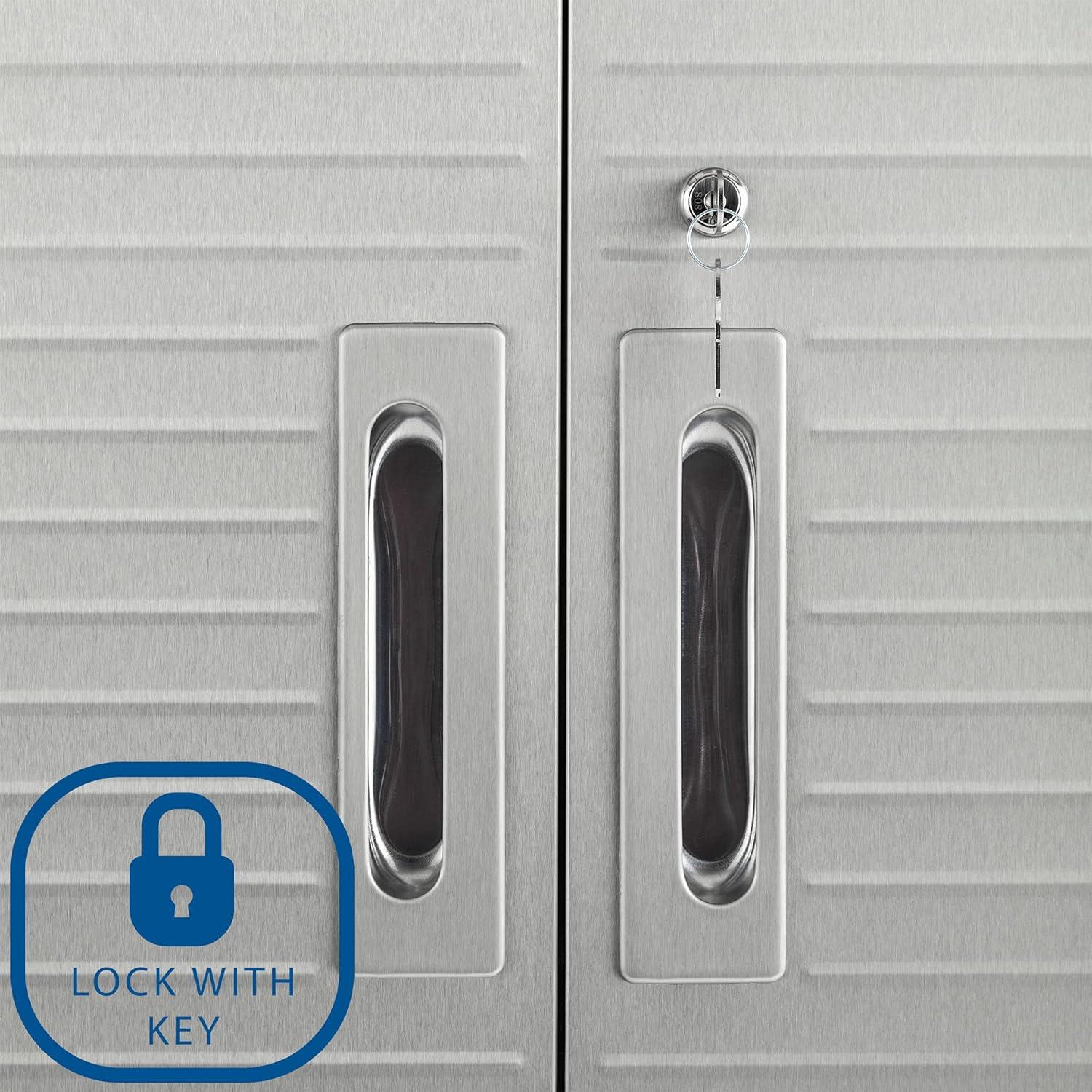 Seville Classics UltraHD Steel 2-Door Lockable Garage Storage Cabinet, 36 x 24 x 72, Granite Gray