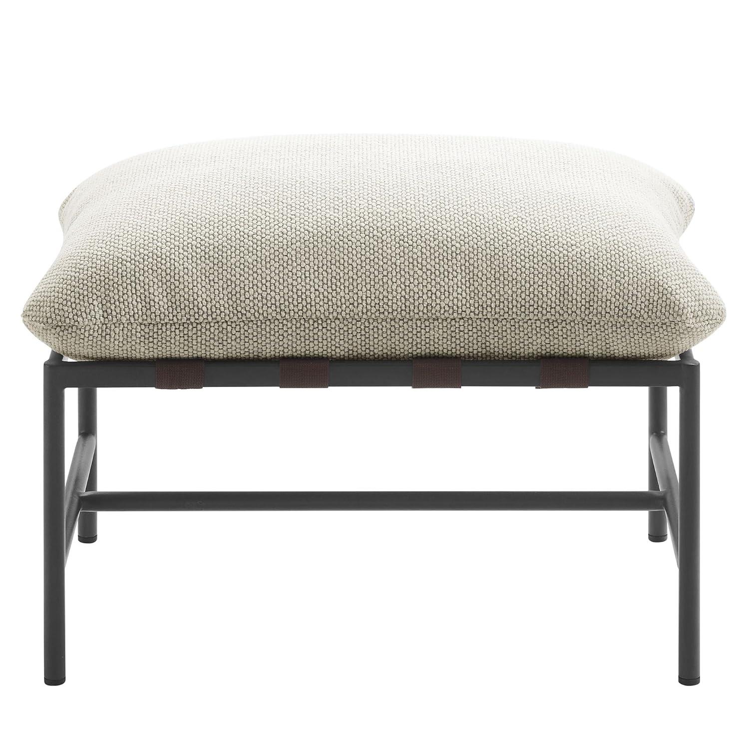 Modway Raya Outdoor Patio Boucle Ottoman in Ivory