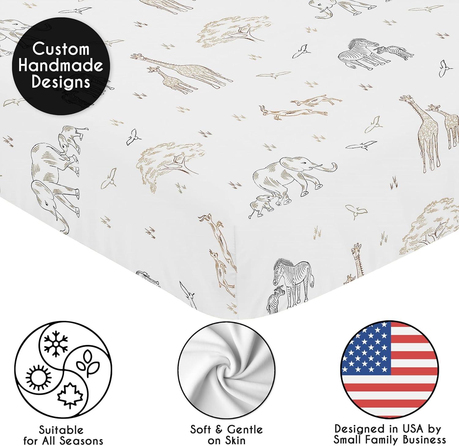 Sweet Jojo Designs Serengeti Animals Fitted Crib Sheet