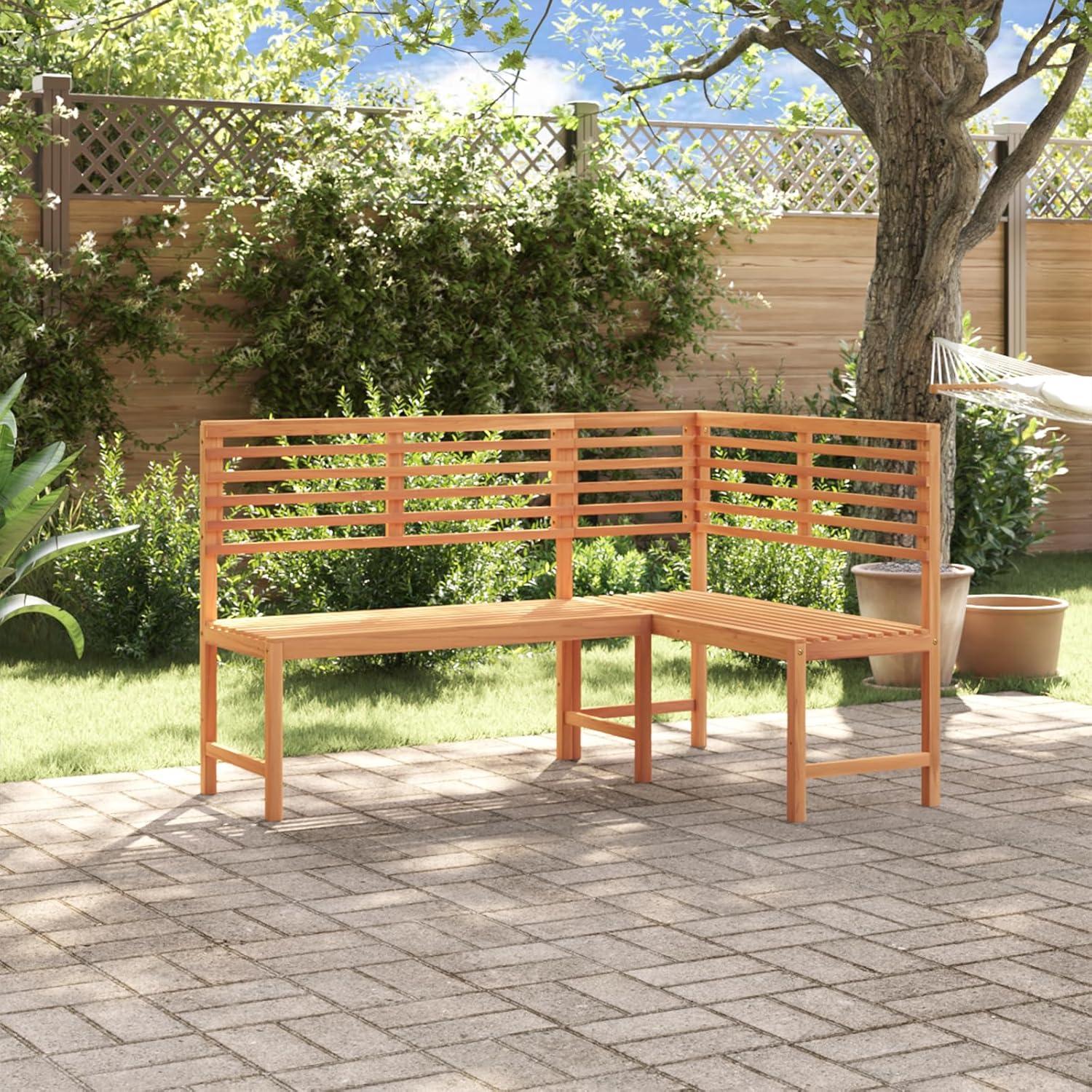 vidaXL Patio Corner Bench 55.1Inch Solid Acacia Wood