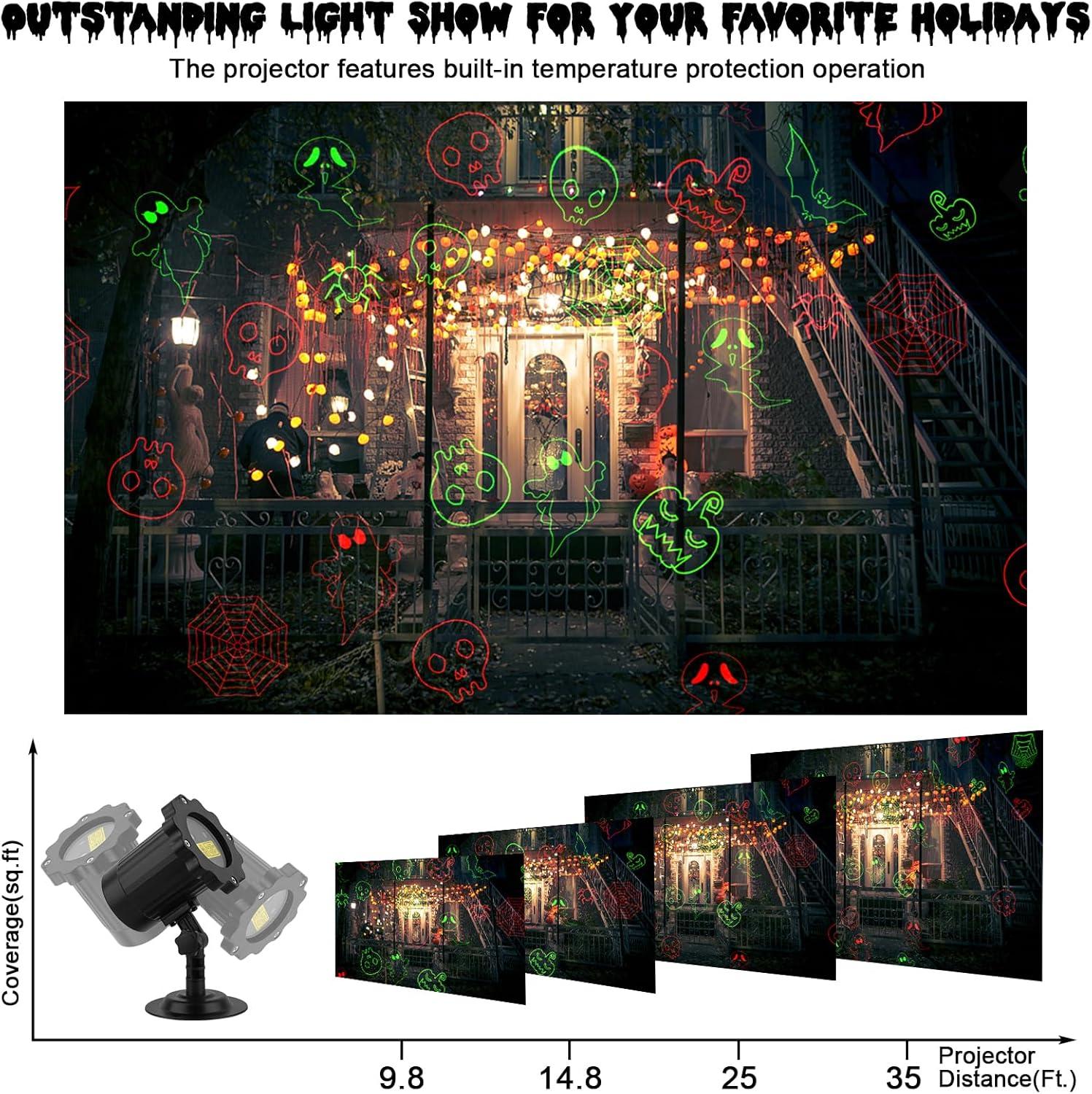 Outdoor Waterproof LED Halloween Laser Projector with Remote