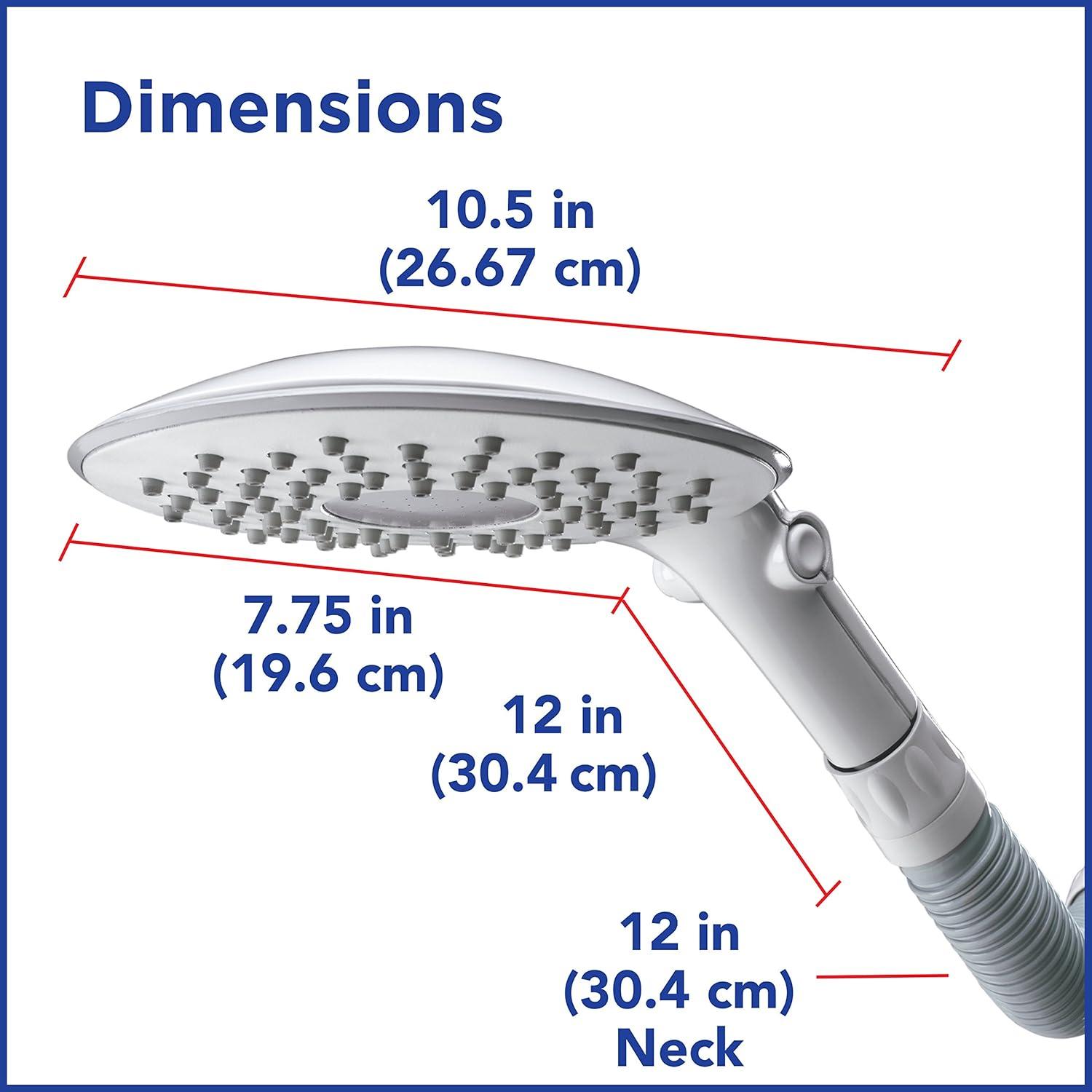 Waterpik White Adjustable Rainfall Showerhead with Flexible Neck