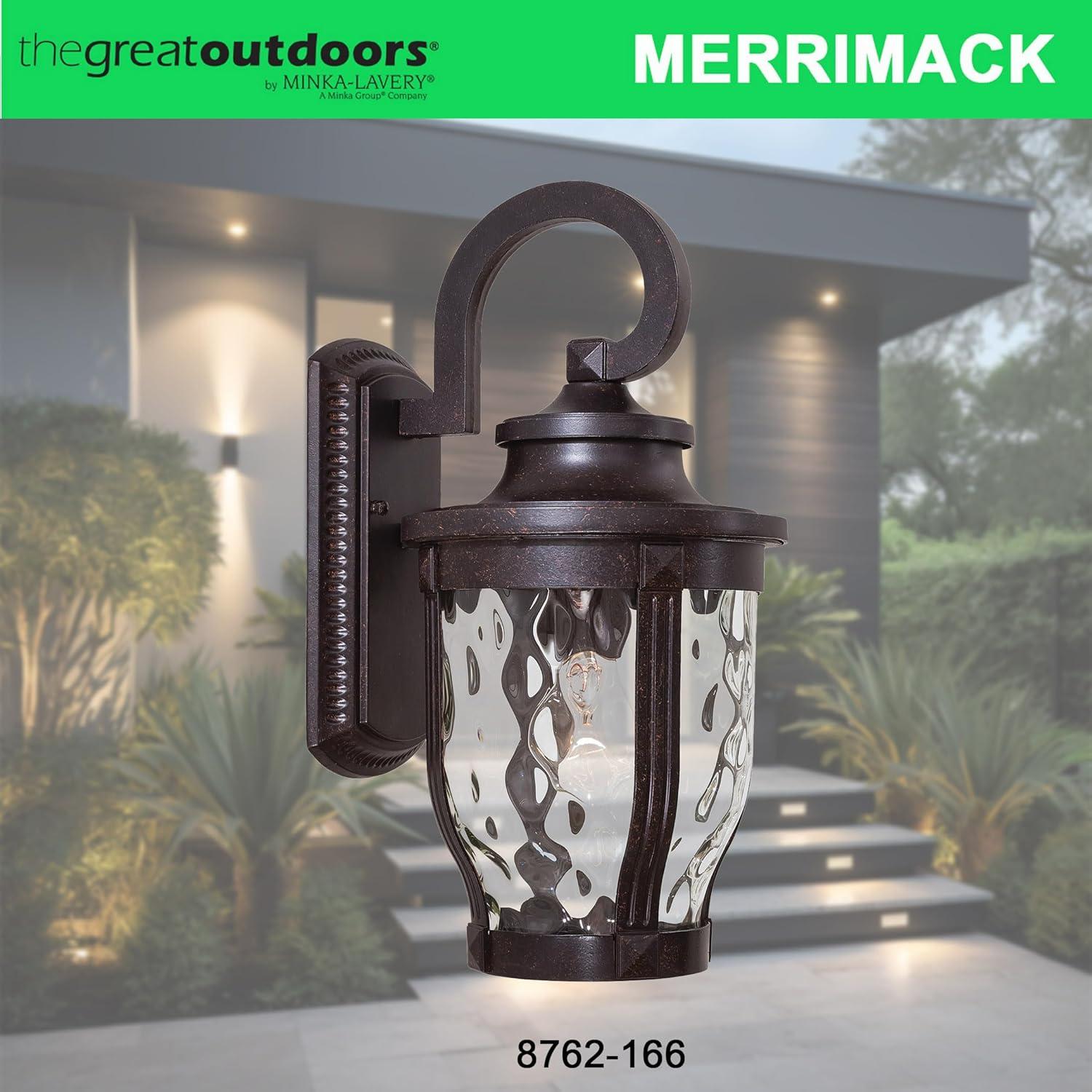 Minka Lavery Rustic Outdoor Wall Light Fixture Corona Bronze 16 1/4" Clear Hammered Glass for Post Exterior Deck Porch Yard Patio