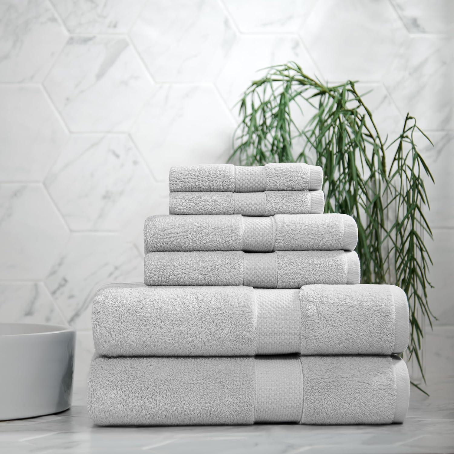 Aston & Arden Luxury Cotton 6pc Towel Set - Light Grey