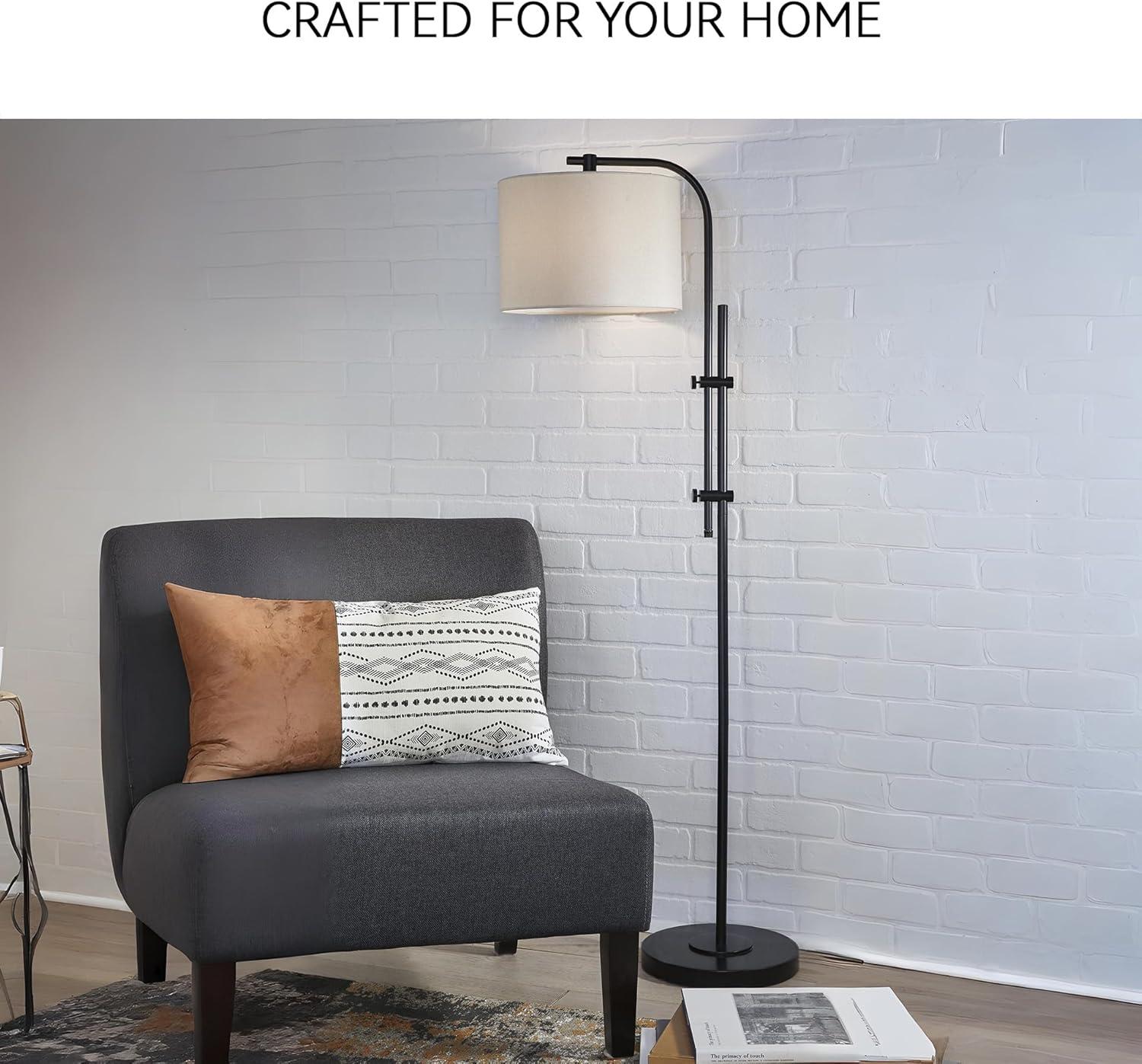 Baronvale Metal Floor Lamp Brass - Signature Design by Ashley: Adjustable Arm, UL Listed, 100W, Modern Style