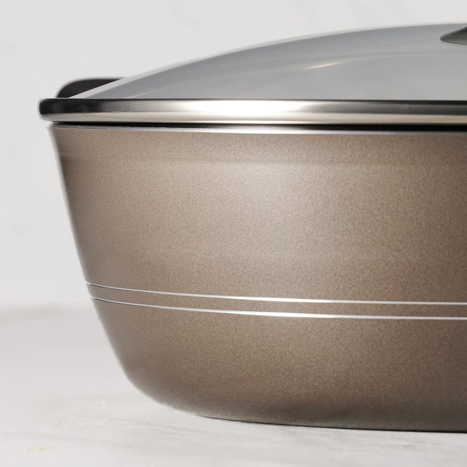 Sicilia 4.5 Qt Nonstick Aluminum Chef Pan with Glass Lid