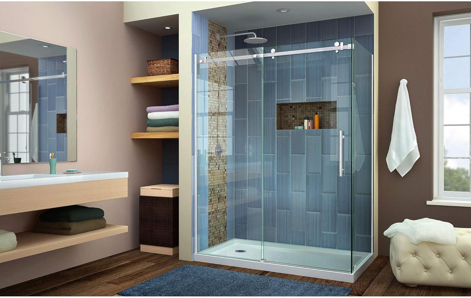 Enigma Air 60.38" W x 34.75" D x76" H Frameless Rectangle Walk In Shower Enclosure