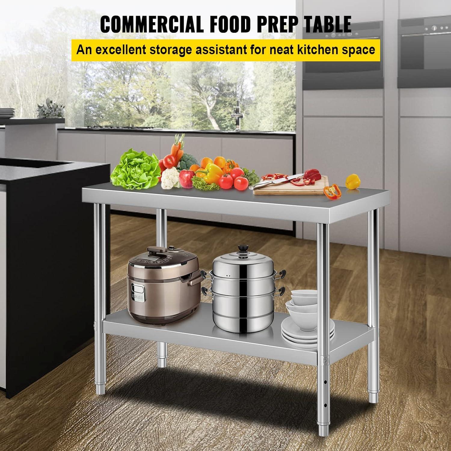 Prep & Savour Demnan Metal Top Workbench