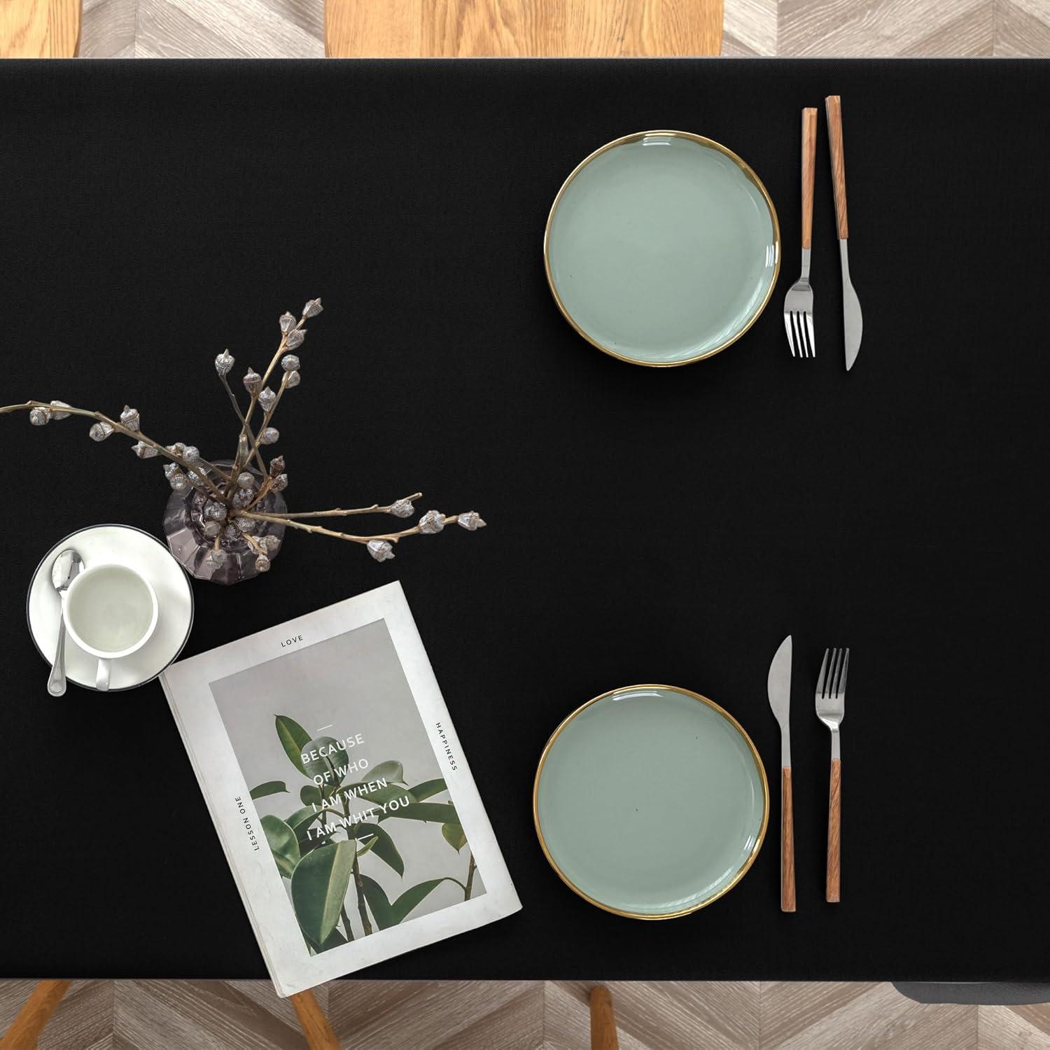 2 Pack Burgundy Tablecloth Rectangular - 60x120 Inch - Linen Textured Table Cloth Wrinkle Free Washable Decorative Fabric Table Cover for Buffet Banquet Parties Event Holiday Dinner