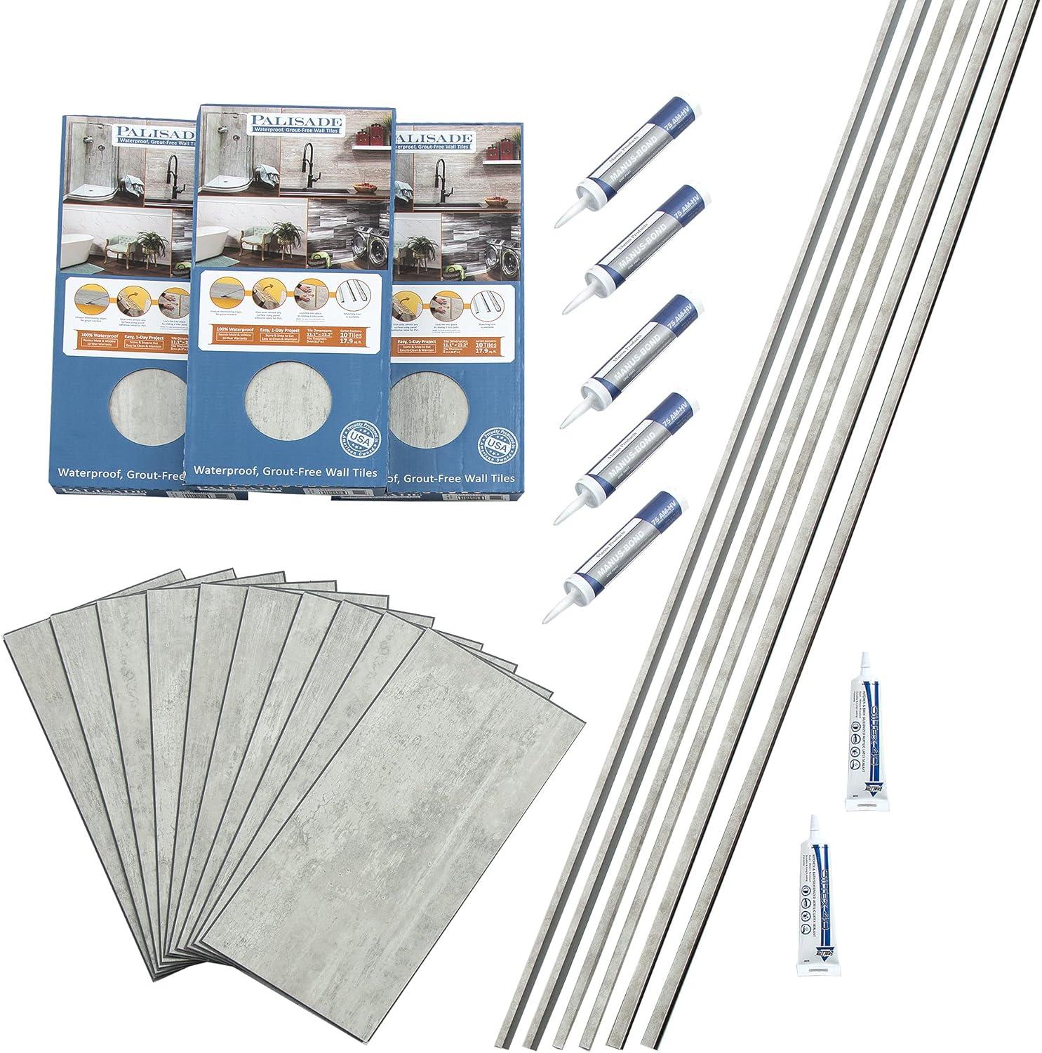 Palisade 23.2 in. x 11.1 in. Tile Shower and Tub Surround Kit