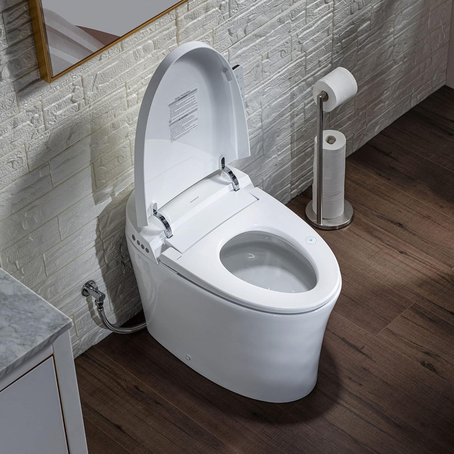 White ADA Compliant Smart Bidet Toilet with Heated Seat