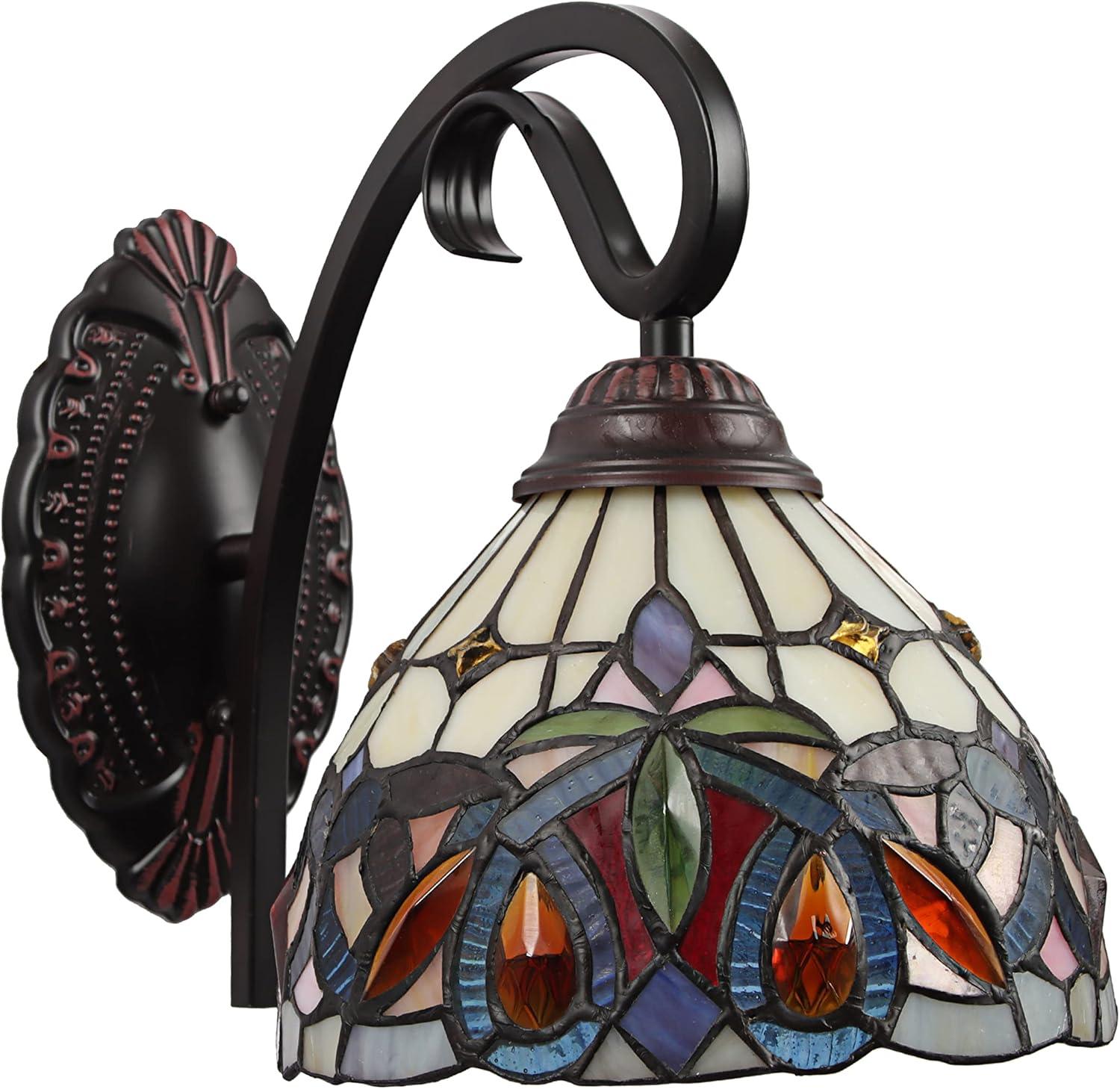 Dark Bronze 1 Light Wall Sconce 8'' Wide, Multicolor